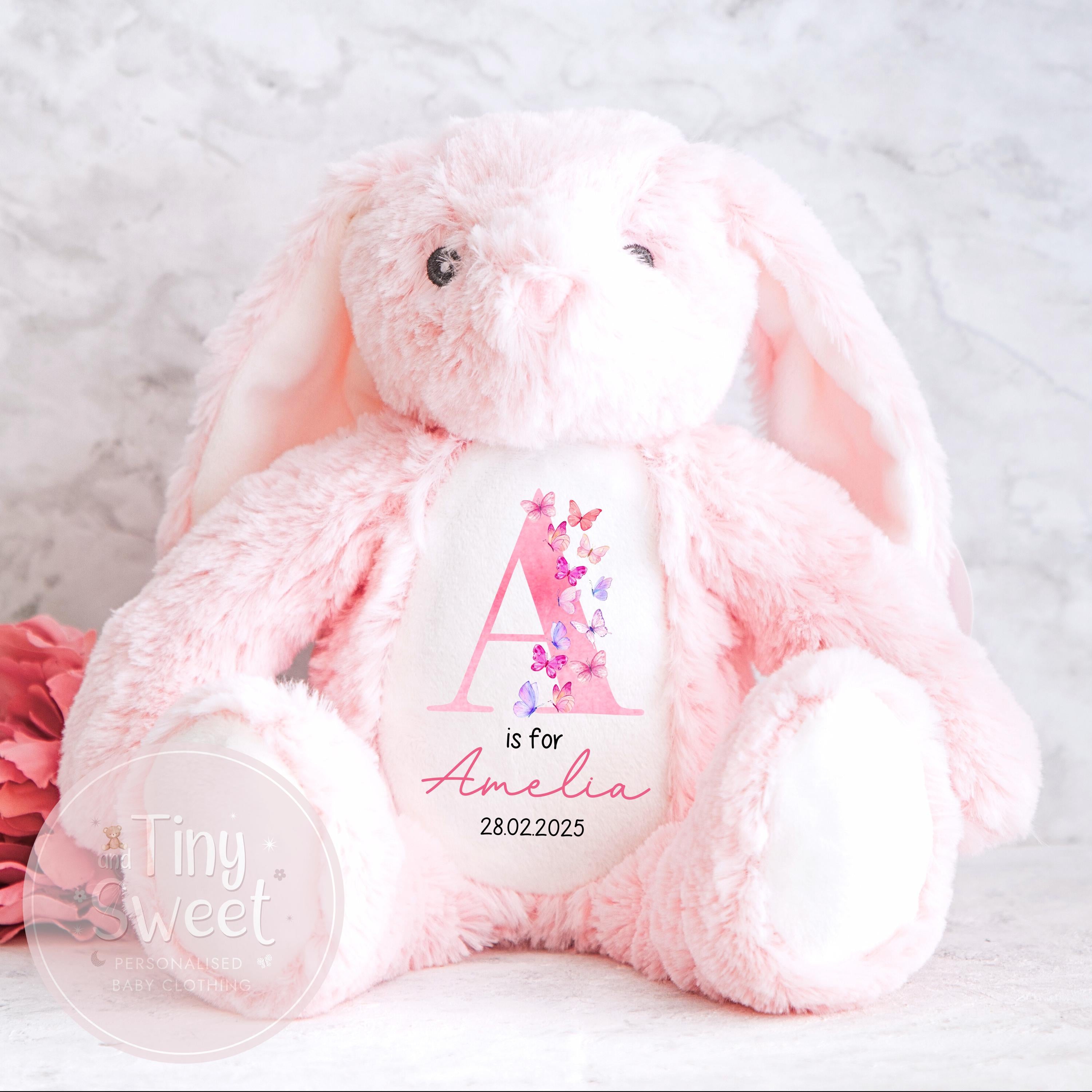 Personalised New Baby soft Toy, New Birth Gift, New baby gift, Newborn Gift, Baby Keepsake, Baby shower gift, Birth stats, Teddy, Bunny