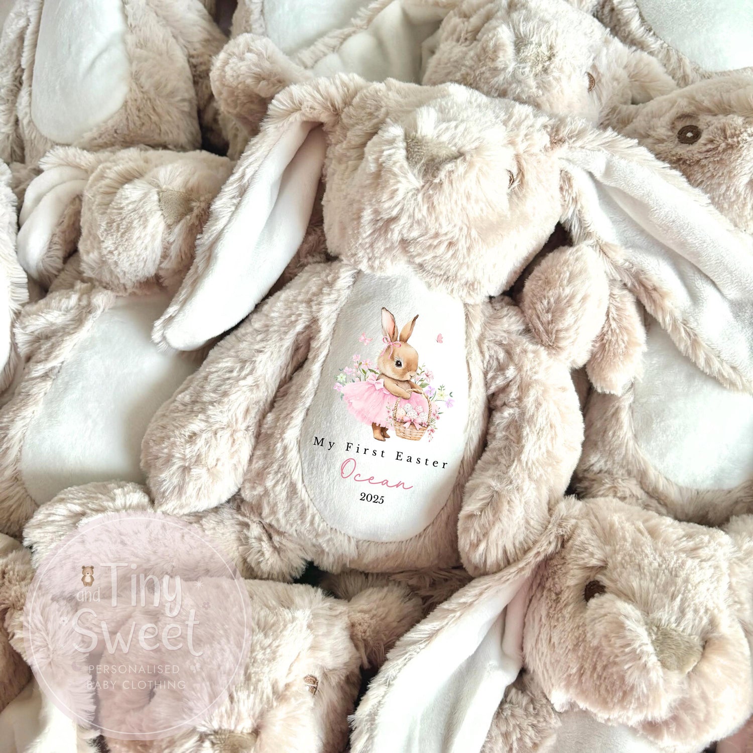 My First Easter Gift, 1st Easter Gift, Easter Bunny Toy, Personalised Easter Bunny, Soft Toy Keepsake, Name Bunny, Grandson Gift