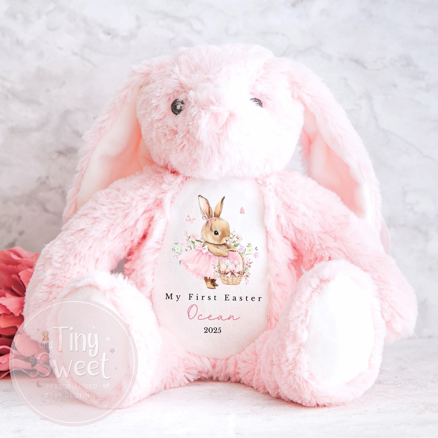 My First Easter Gift, 1st Easter Gift, Easter Bunny Toy, Personalised Easter Bunny, Soft Toy Keepsake, Name Bunny, Grandson Gift