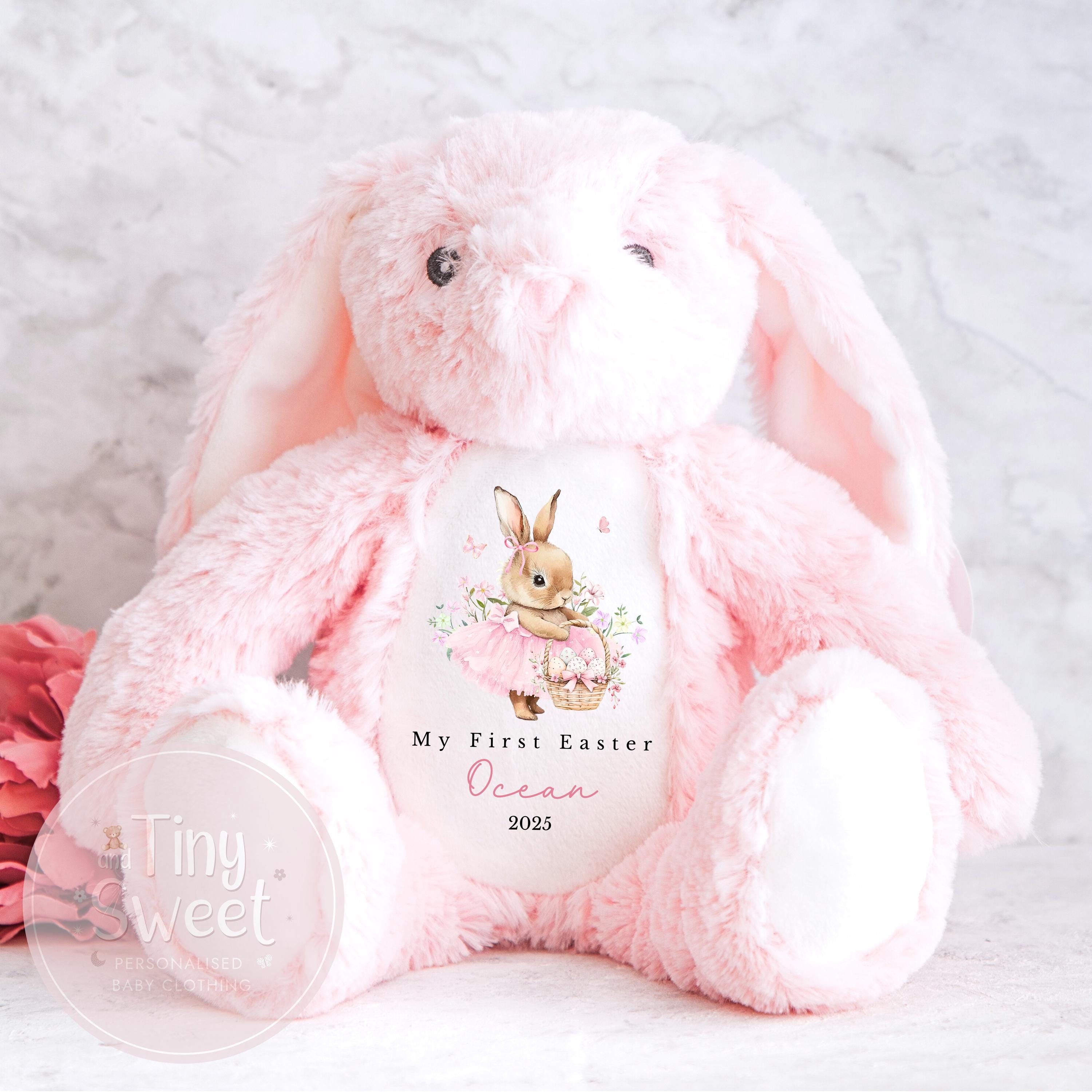 My First Easter Gift, 1st Easter Gift, Easter Bunny Toy, Personalised Easter Bunny, Soft Toy Keepsake, Name Bunny, Grandson Gift