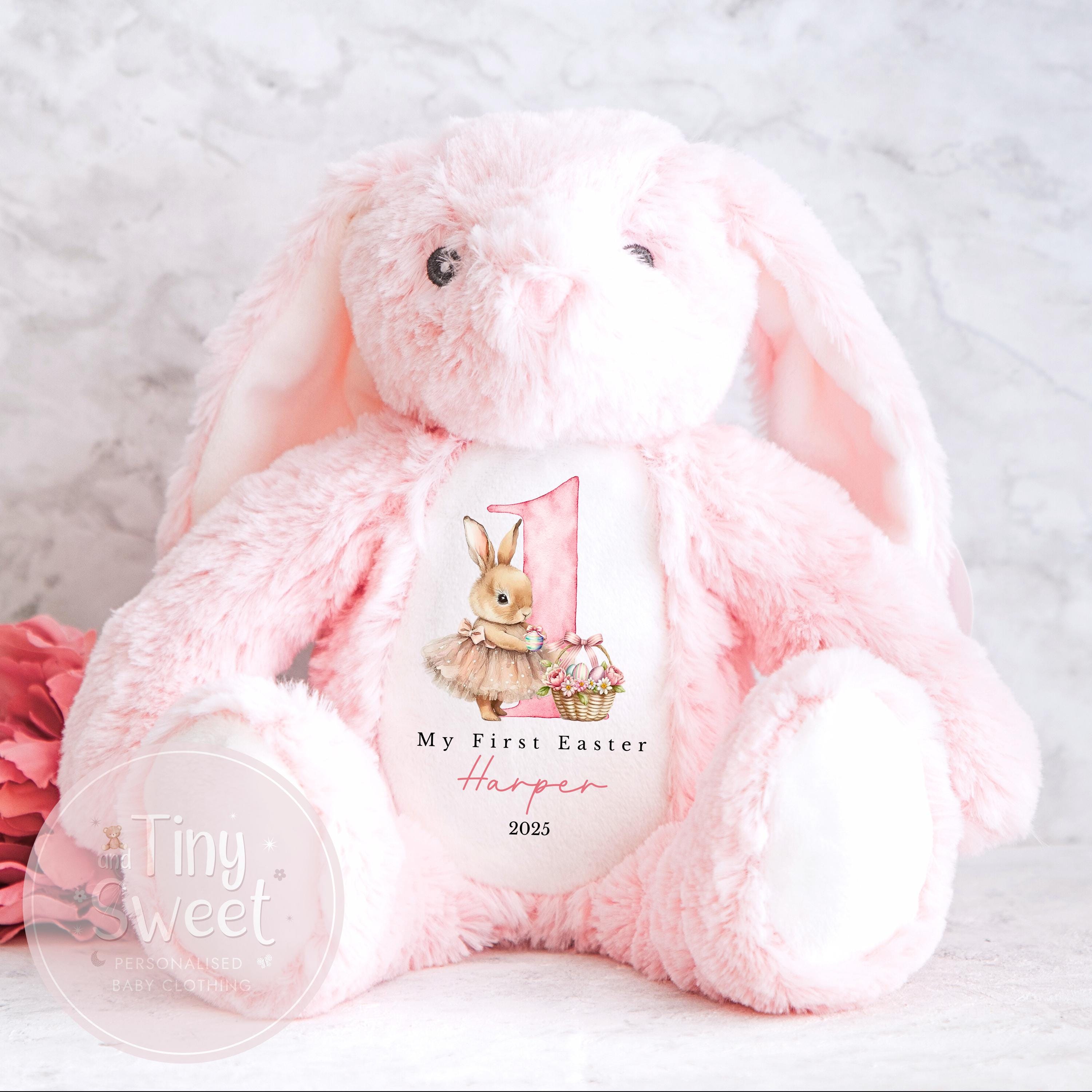 My First Easter Gift, 1st Easter Gift, Easter Bunny Toy, Personalised Easter Bunny, Soft Toy Keepsake, Name Bunny, Grandson Gift