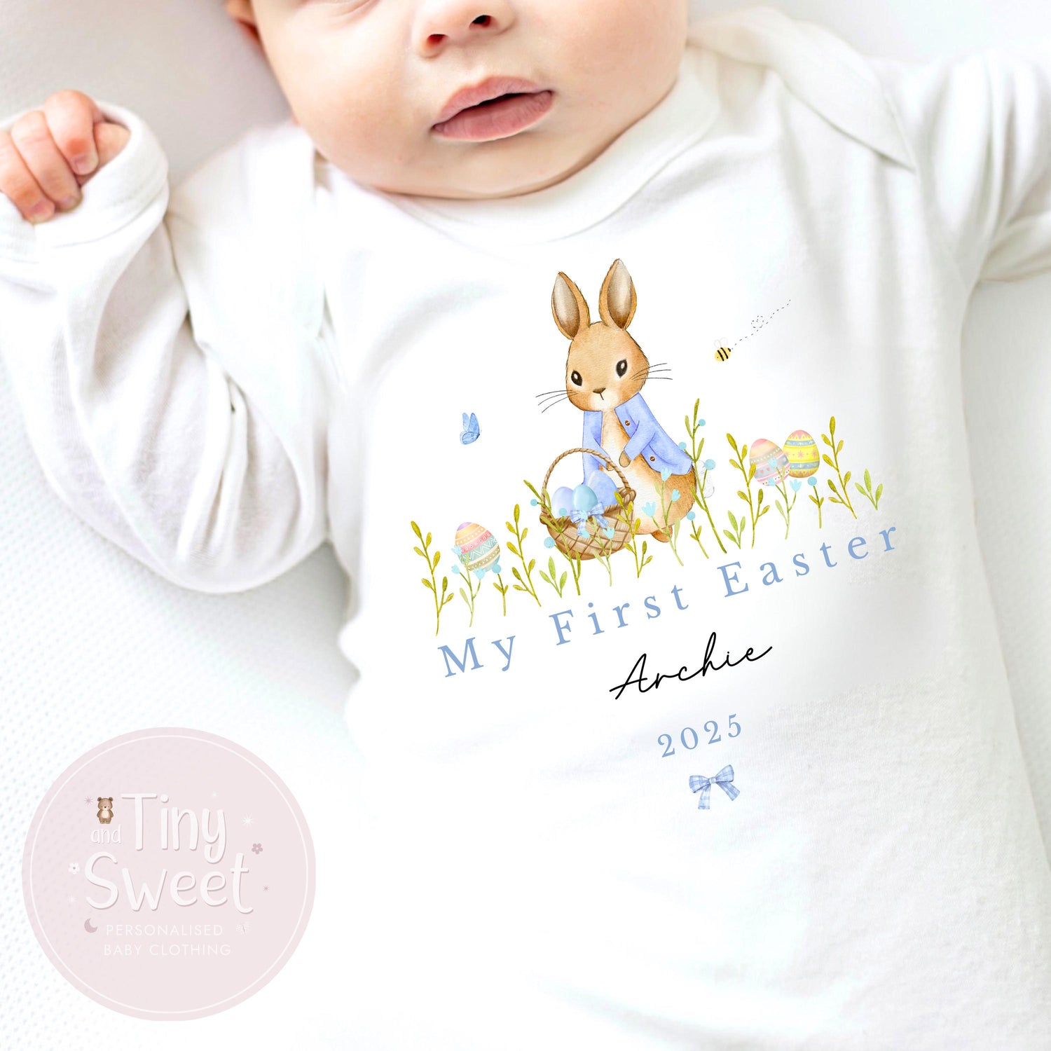 Easter Babygrow, Easter Sleepsuit, My 1st Easter, My First Easter, Babies first Easter sleepsuit, Easter baby outfit, New baby gift