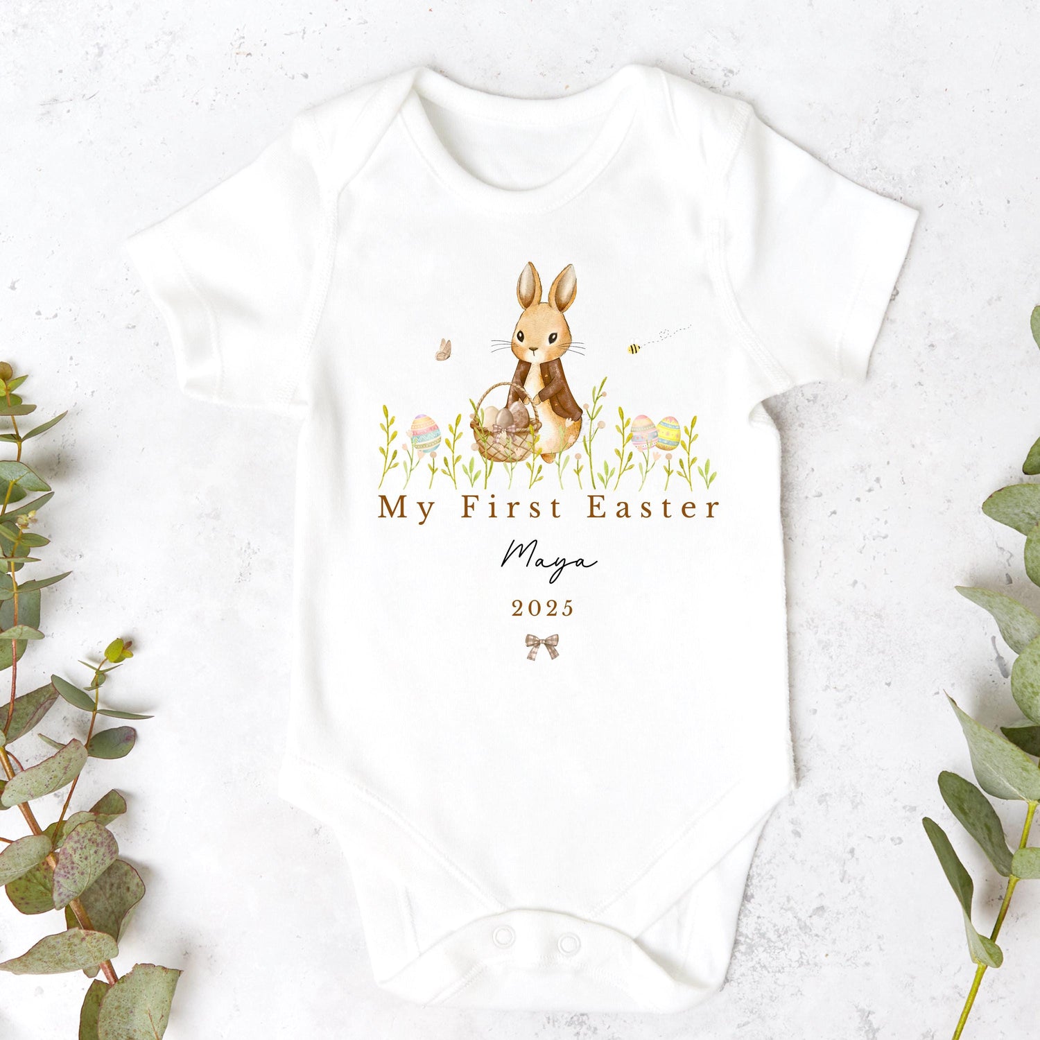Easter Babygrow, 1st Easter, My First Easter, Babies first Easter sleepsuit, Beige Easter baby outfit, New baby gift