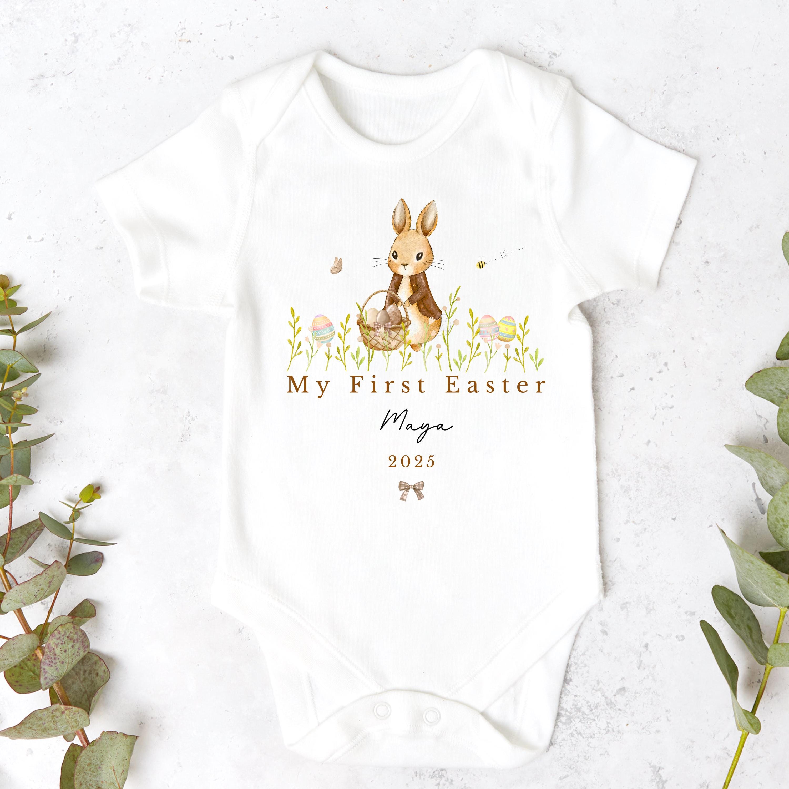Easter Babygrow, 1st Easter, My First Easter, Babies first Easter sleepsuit, Beige Easter baby outfit, New baby gift