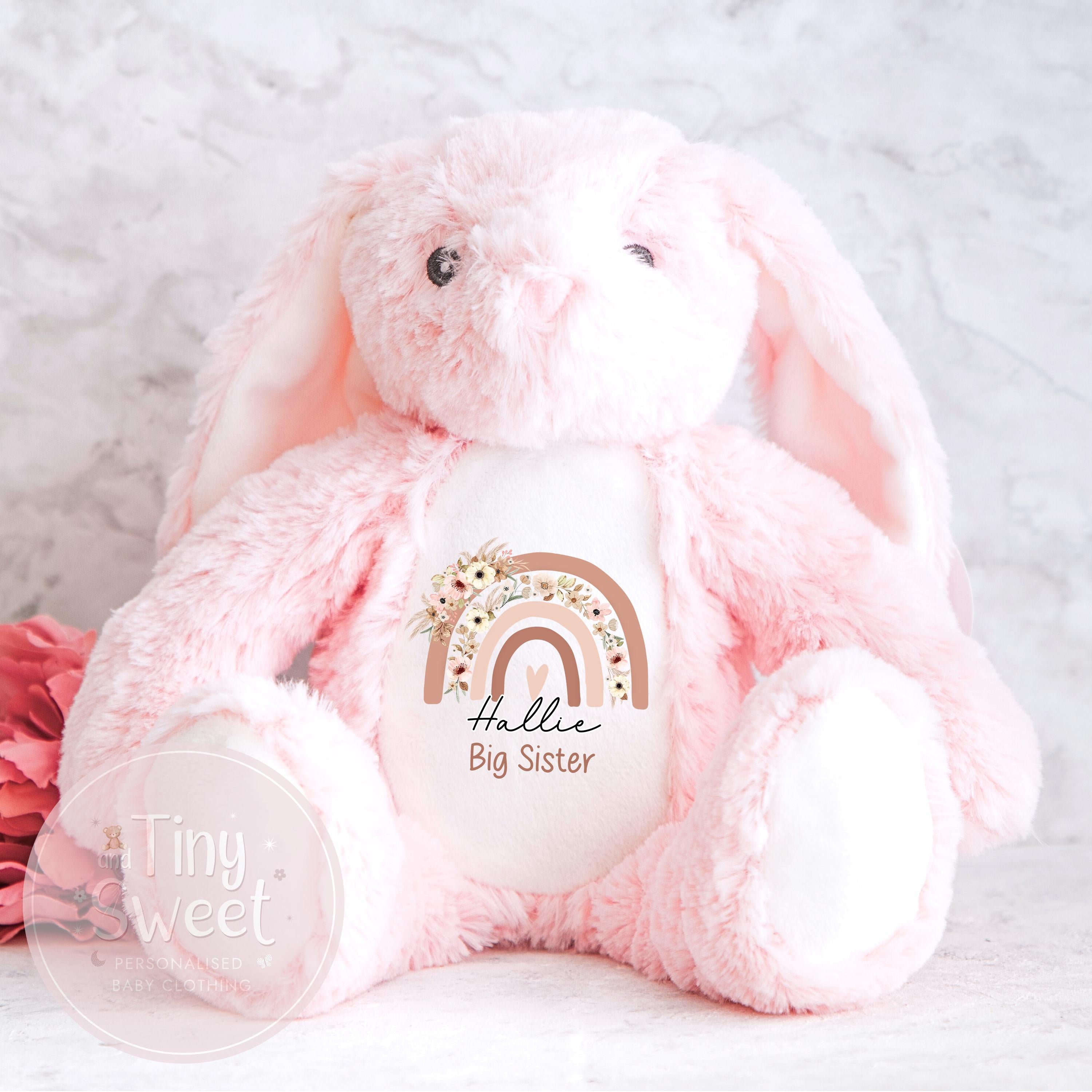 Personalised Big Sister Gift, Big Sister Announcement, New Baby Soft Toy, New baby gift, Newborn Gift, Baby Keepsake, Baby shower gift