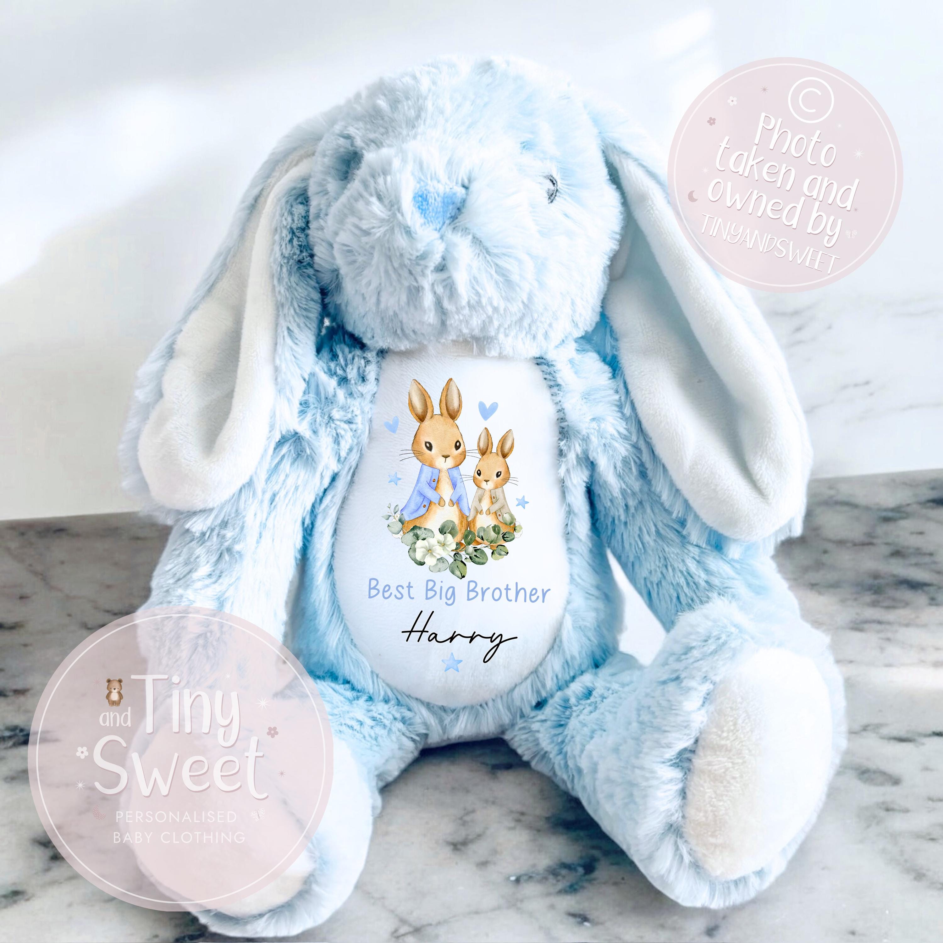 Personalised Big Brother Gift, Big Brother Announcement, New Baby Soft Toy, New baby gift, Newborn Gift, Baby Keepsake, Baby shower gift