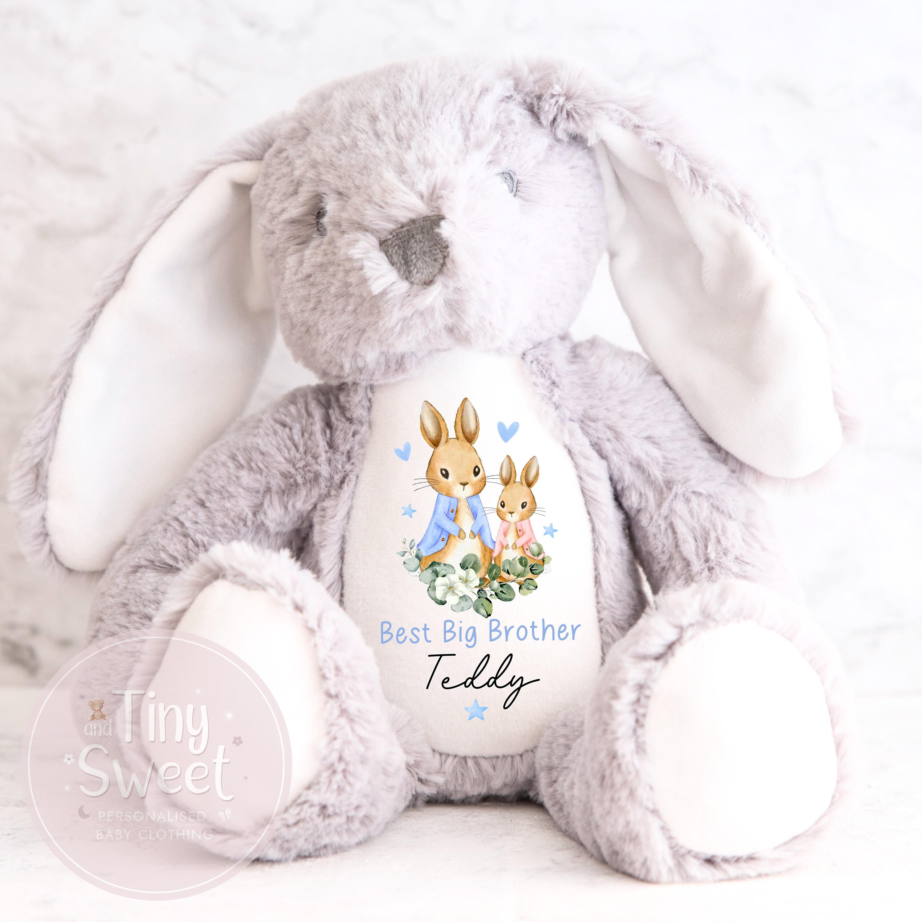 Personalised Big Brother Gift, Big Brother Announcement, New Baby Soft Toy, New baby gift, Newborn Gift, Baby Keepsake, Baby shower gift