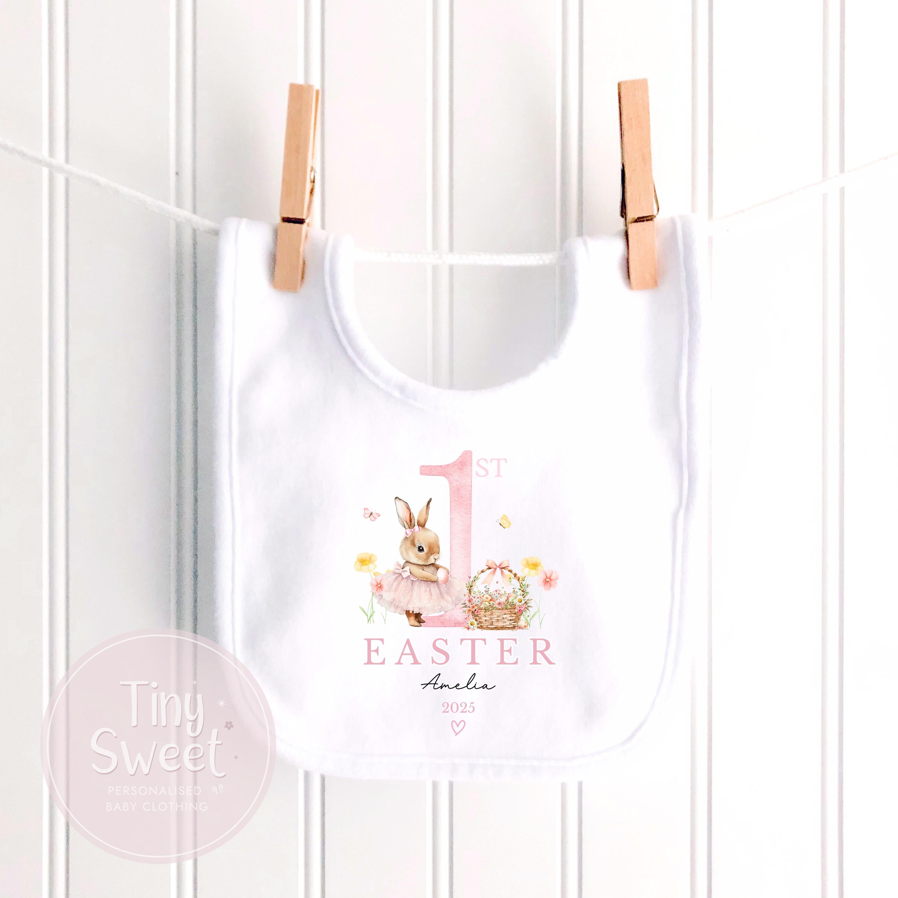 Easter Babygrow, 1st Easter, My First Easter, Babies first Easter sleepsuit, Pink Easter baby outfit, New baby gift, Personlised Easter