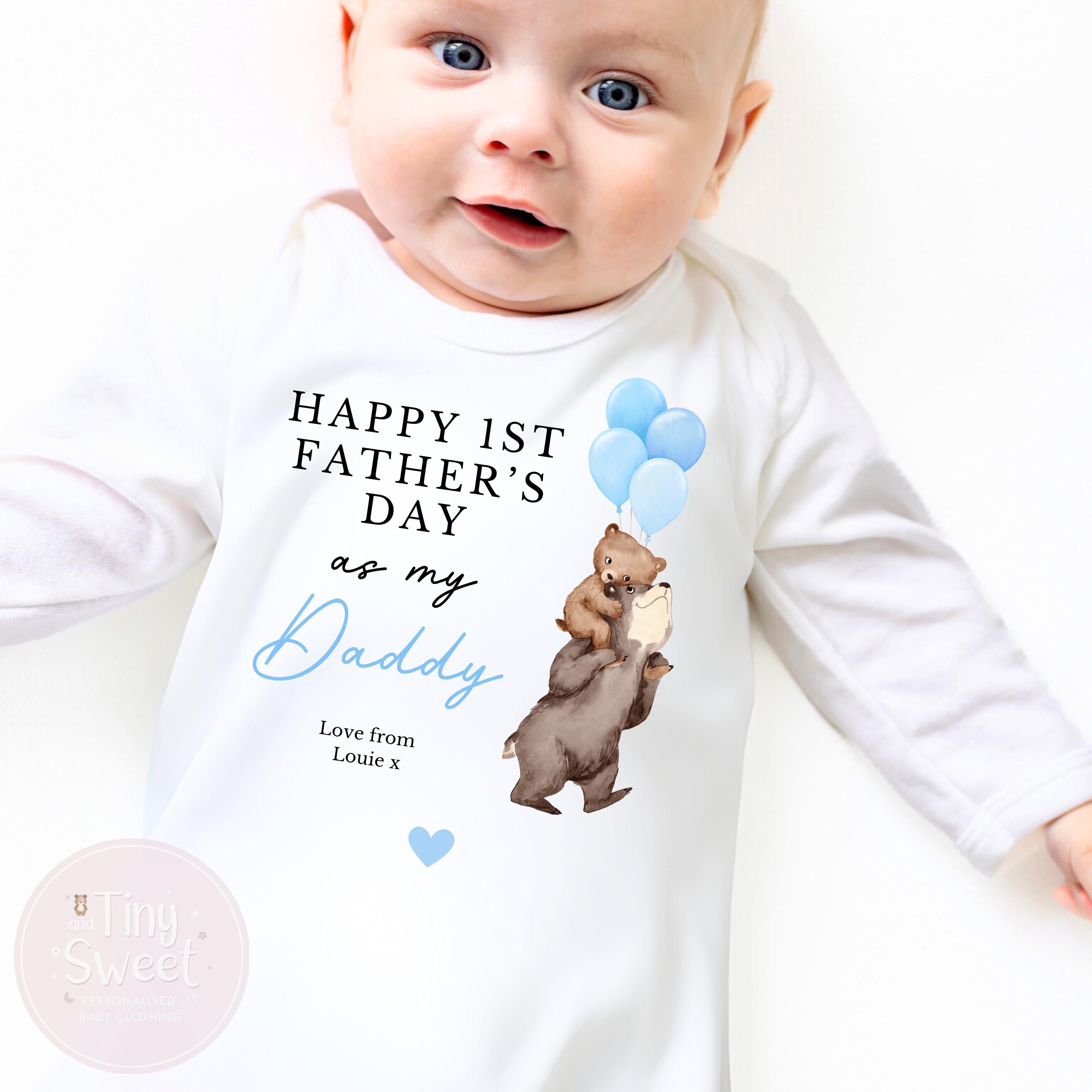 Fathers Day Sleepsuit, 1st Fathers Day As My Daddy, New Dad Gift, Fathers Day, 1st Fathers Day Babygrow, Sleepsuit Babygrow Bodysuit, Dad