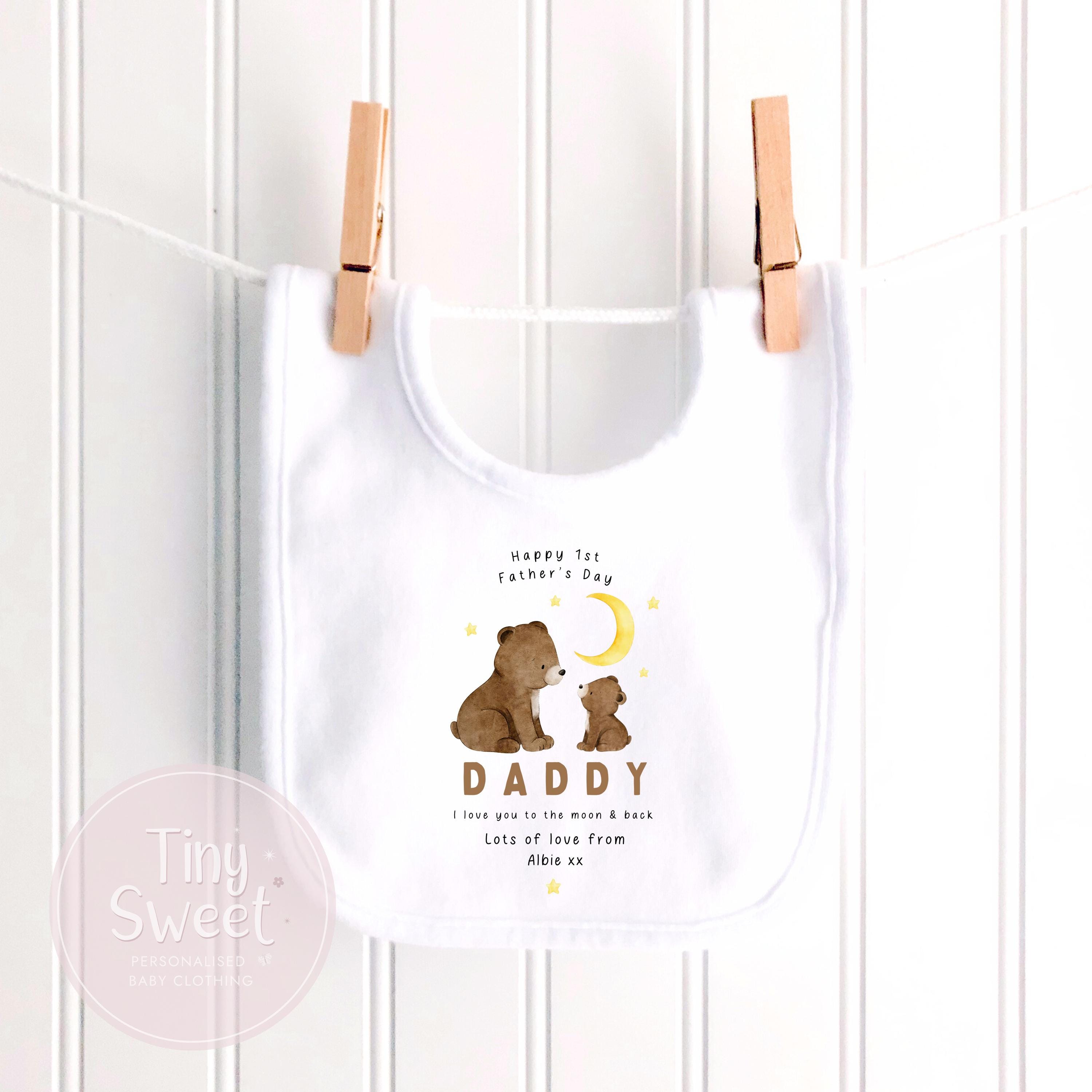 Daddy I Love You To The Moon And Back Personalised Sleepsuit/Babygrow