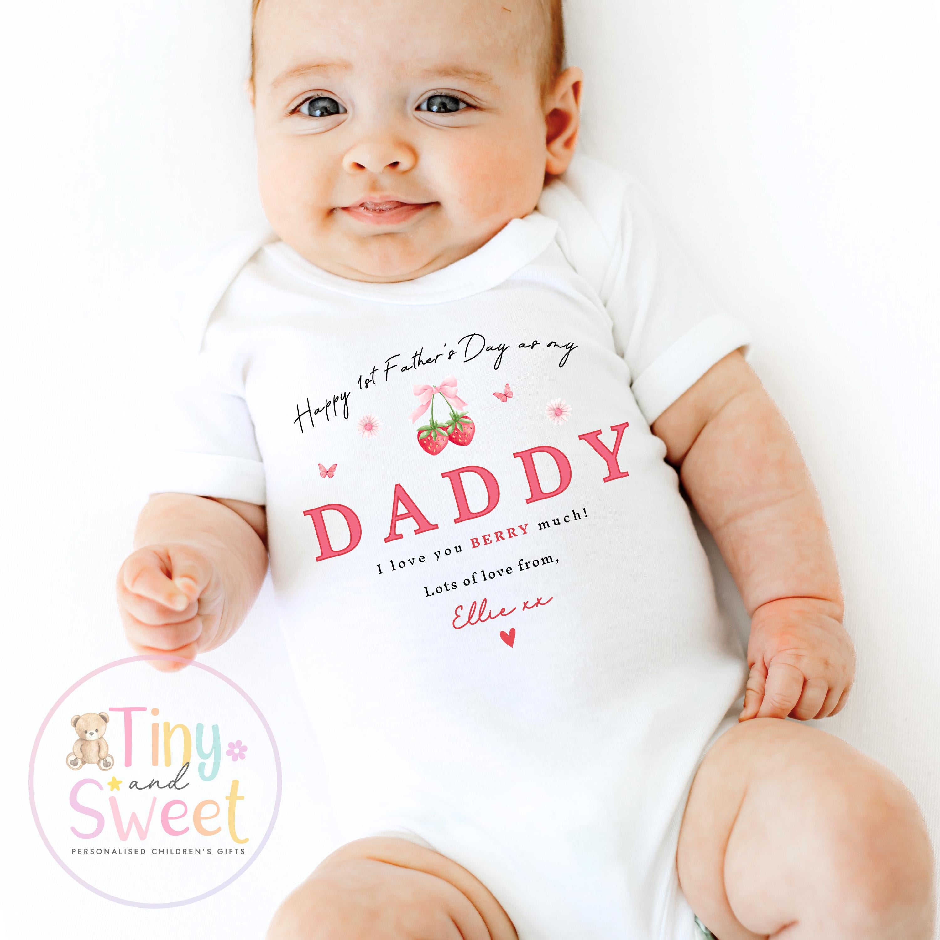 Fathers Day Sleepsuit, 1st Fathers Day As My Daddy, New Dad Gift, Fathers Day, 1st Fathers Day Babygrow, Sleepsuit Babygrow Bodysuit, Dad
