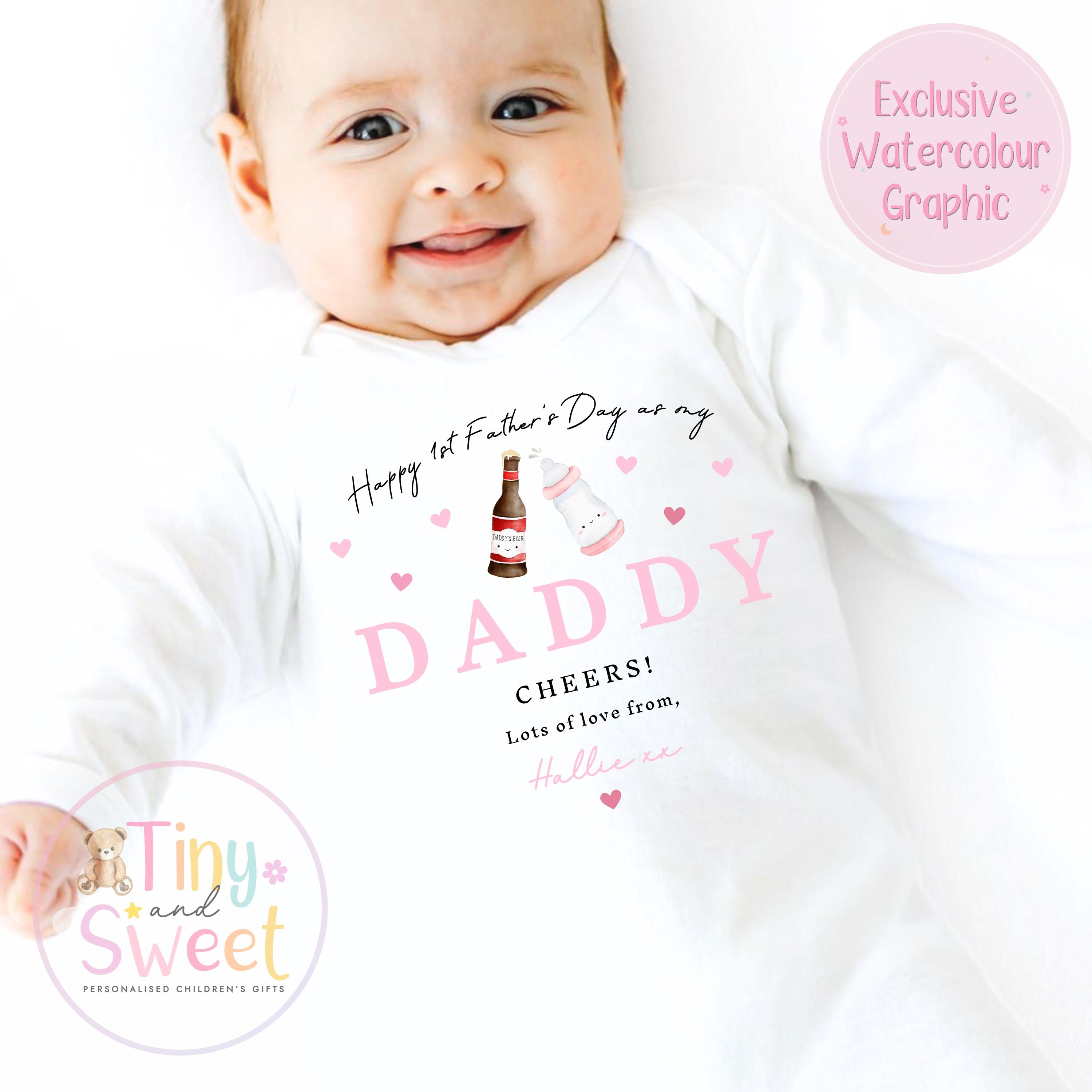 Fathers Day Sleepsuit, 1st Fathers Day As My Daddy, New Dad Gift, Fathers Day, 1st Fathers Day Babygrow, Sleepsuit Babygrow Bodysuit, Dad