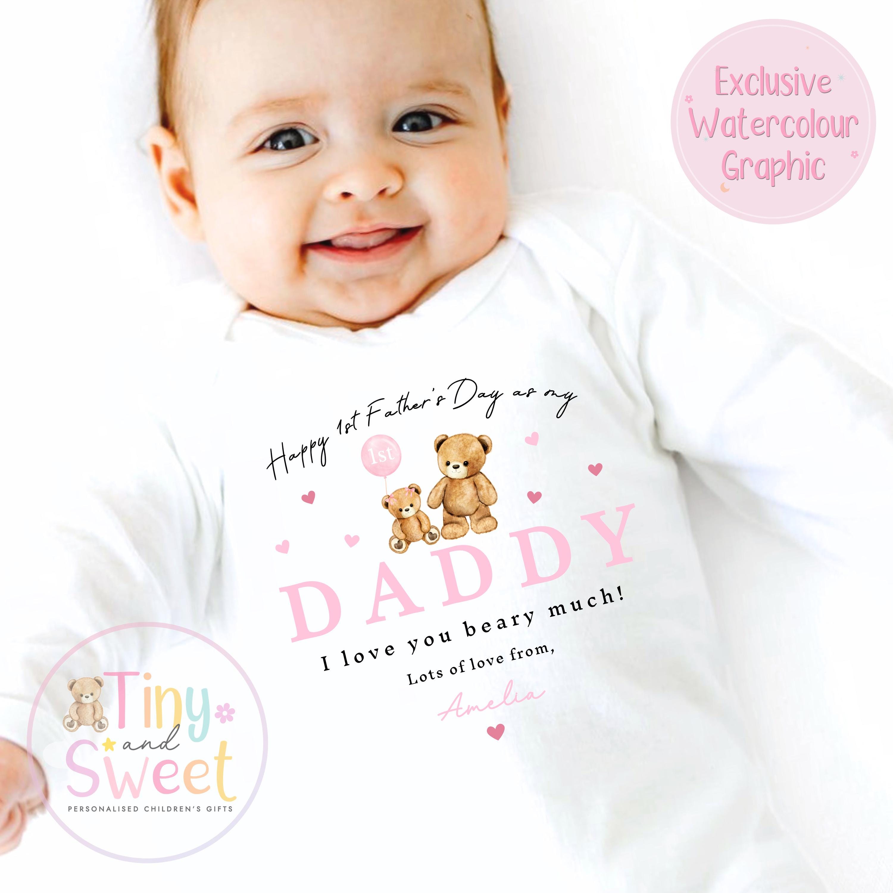 Fathers Day Sleepsuit, 1st Fathers Day As My Daddy, New Dad Gift, Fathers Day, 1st Fathers Day Babygrow, Sleepsuit Babygrow Bodysuit, Dad