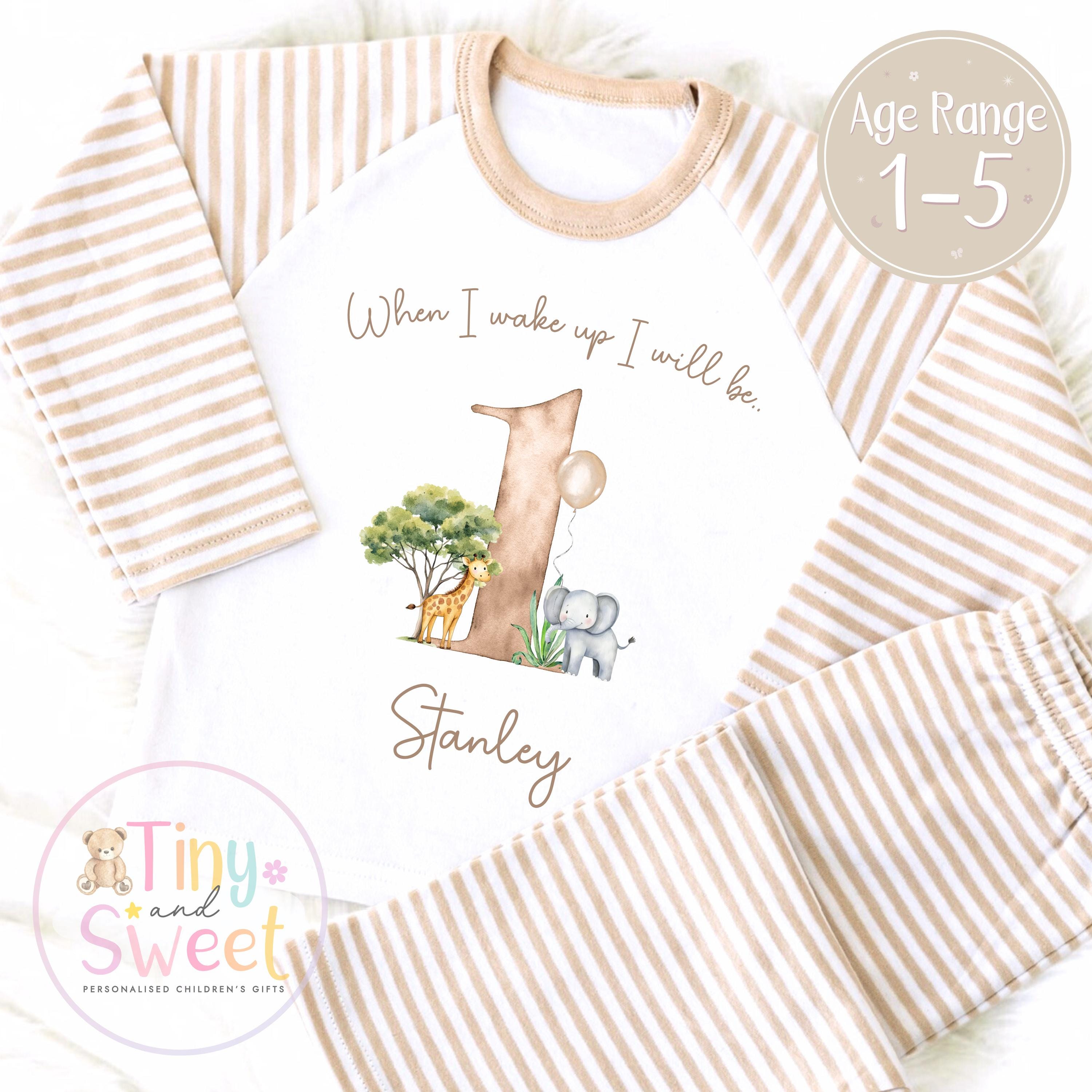 Personalised Toddler Baby Pyjamas, When i wake up i&