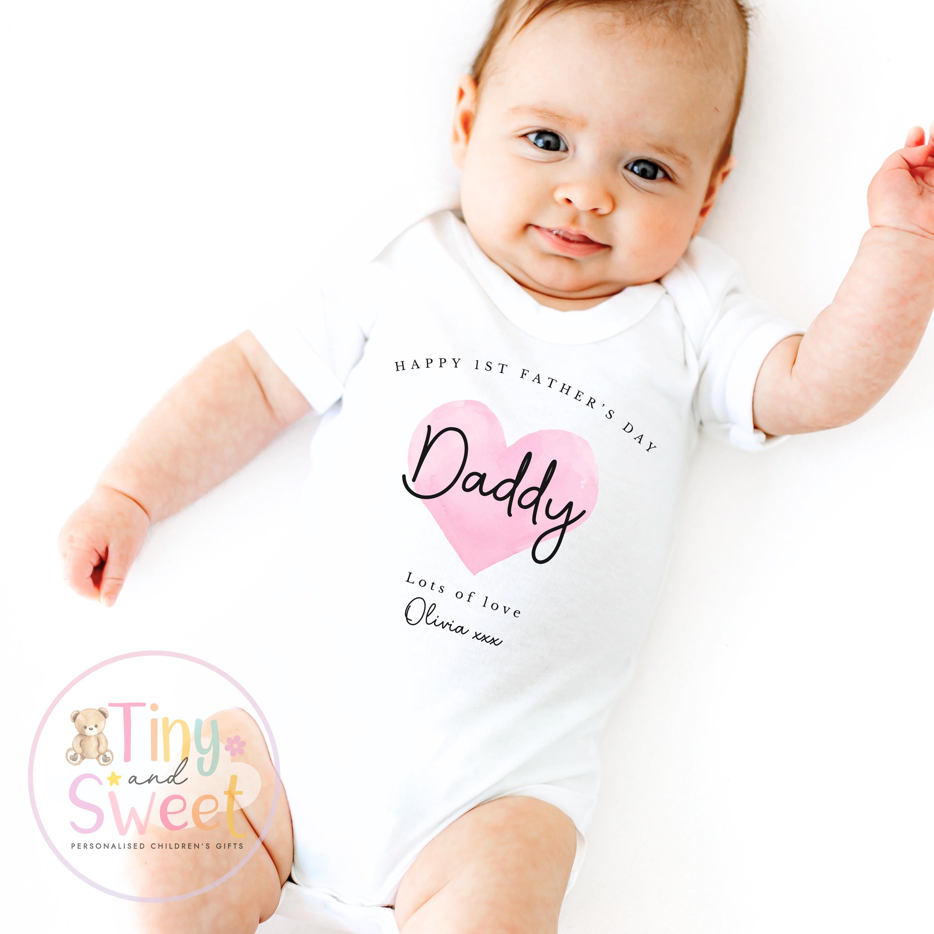 Fathers Day Sleepsuit, 1st Fathers Day As My Daddy, New Dad Gift, Fathers Day, 1st Fathers Day Babygrow, Sleepsuit Babygrow Bodysuit, Dad