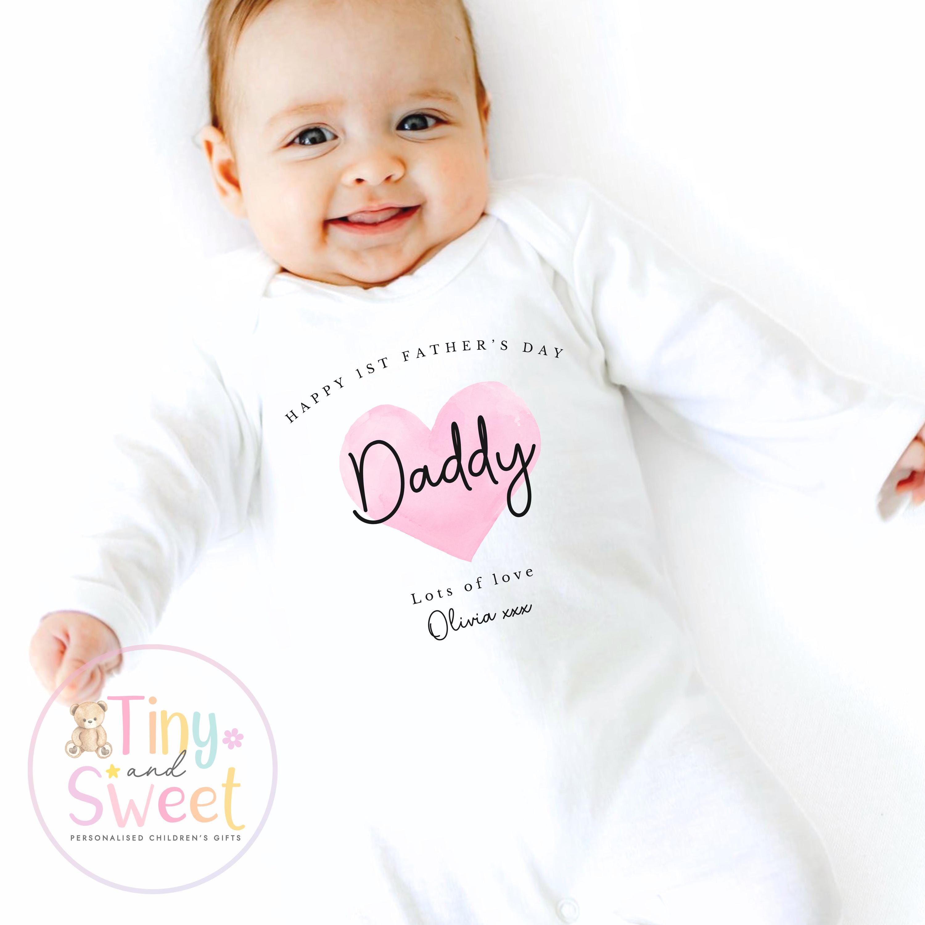 Fathers Day Sleepsuit, 1st Fathers Day As My Daddy, New Dad Gift, Fathers Day, 1st Fathers Day Babygrow, Sleepsuit Babygrow Bodysuit, Dad