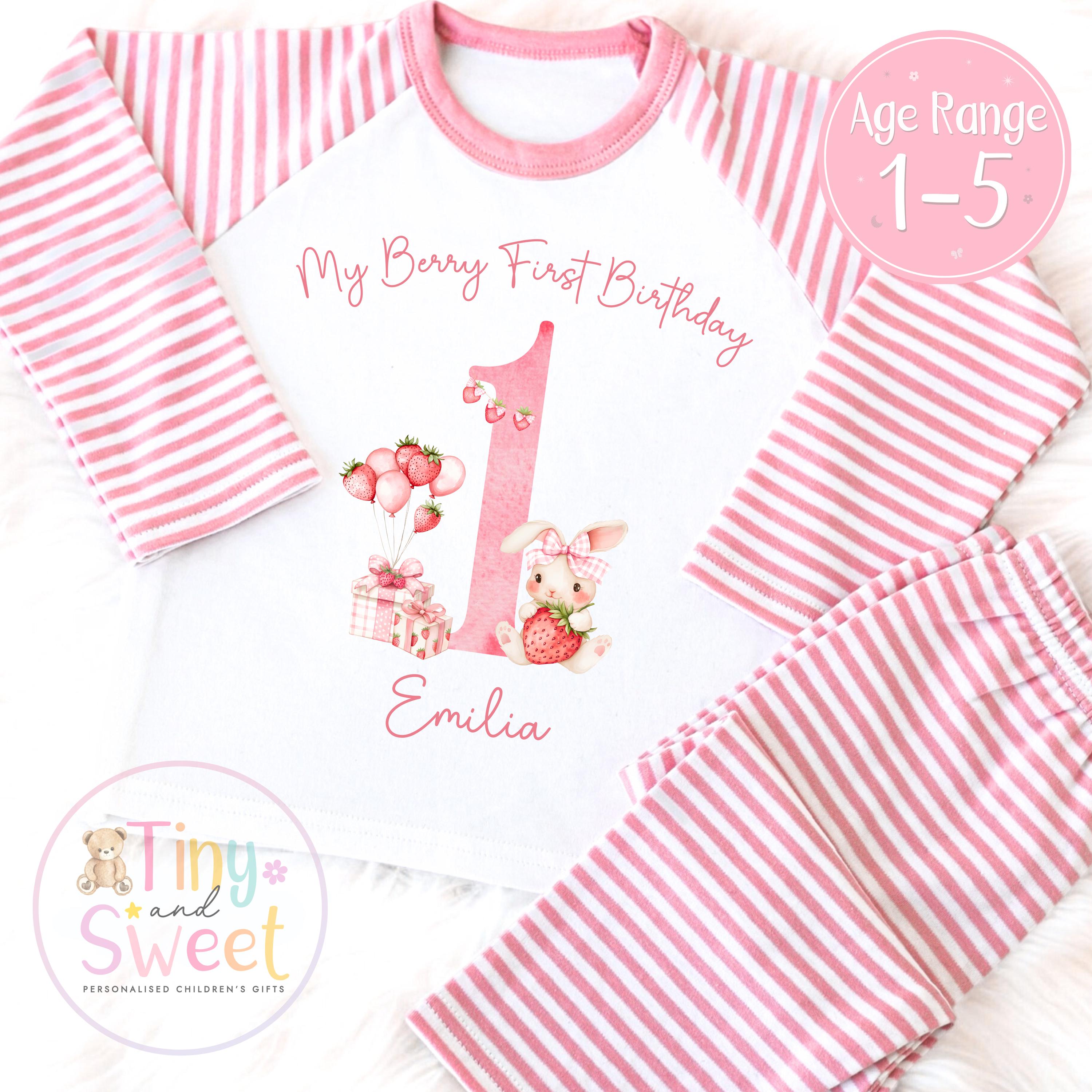 Personalised Toddler Baby Pyjamas, Berry First, When i wake up i&