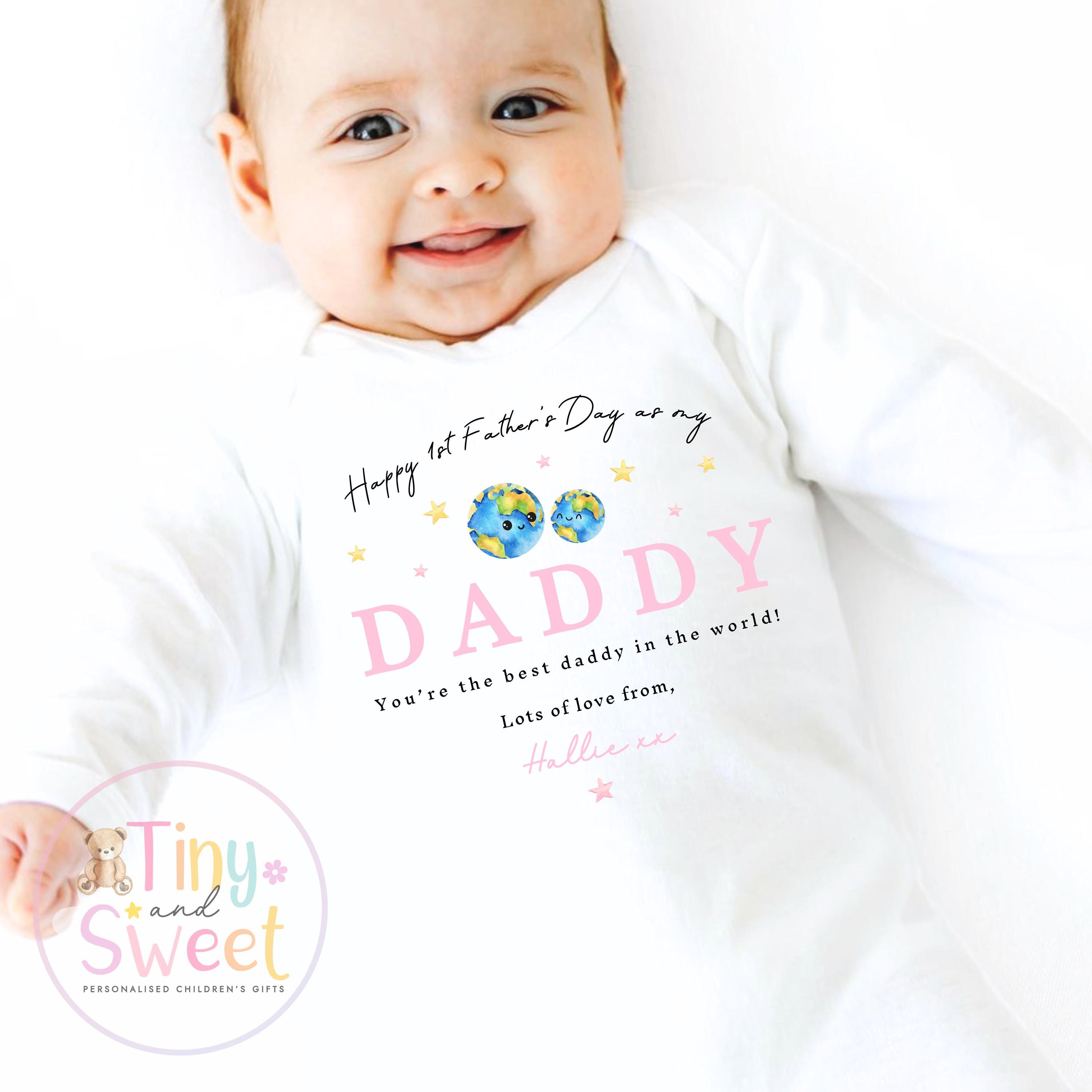 Fathers Day Sleepsuit, 1st Fathers Day As My Daddy, New Dad Gift, Fathers Day, 1st Fathers Day Babygrow, Sleepsuit Babygrow Bodysuit, Dad