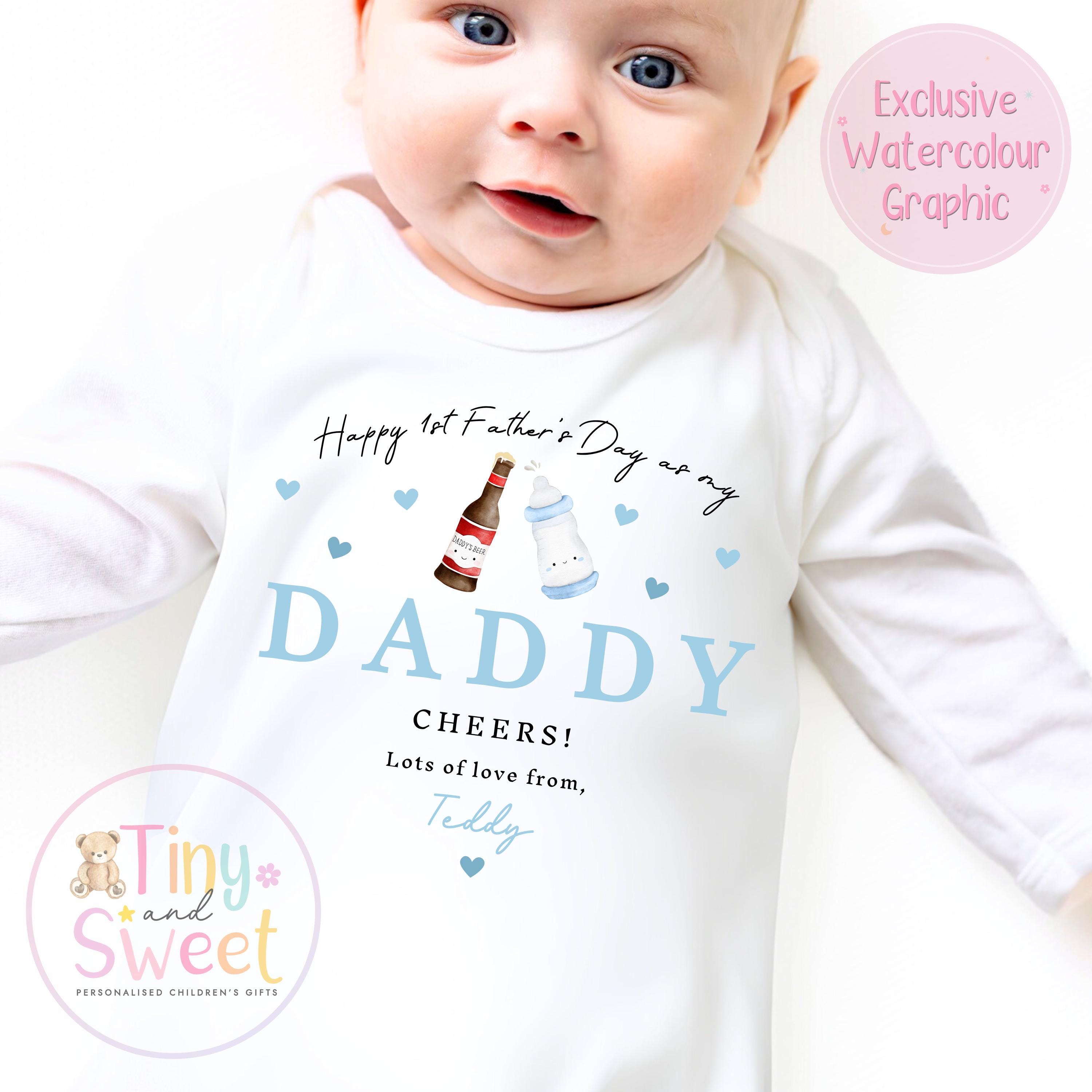Fathers Day Sleepsuit, 1st Fathers Day As My Daddy, New Dad Gift, Fathers Day, 1st Fathers Day Babygrow, Sleepsuit Babygrow Bodysuit, Dad