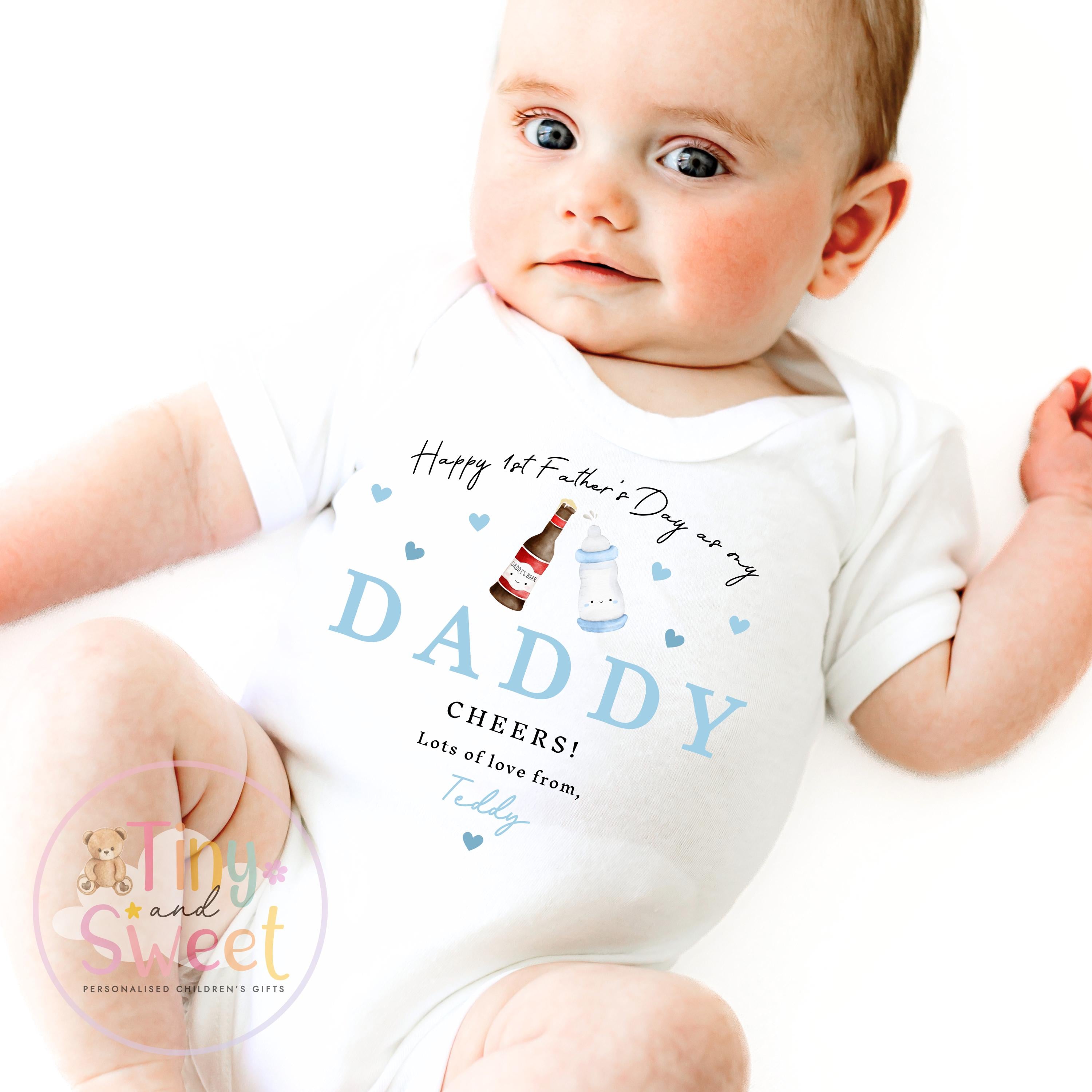 Fathers Day Sleepsuit, 1st Fathers Day As My Daddy, New Dad Gift, Fathers Day, 1st Fathers Day Babygrow, Sleepsuit Babygrow Bodysuit, Dad