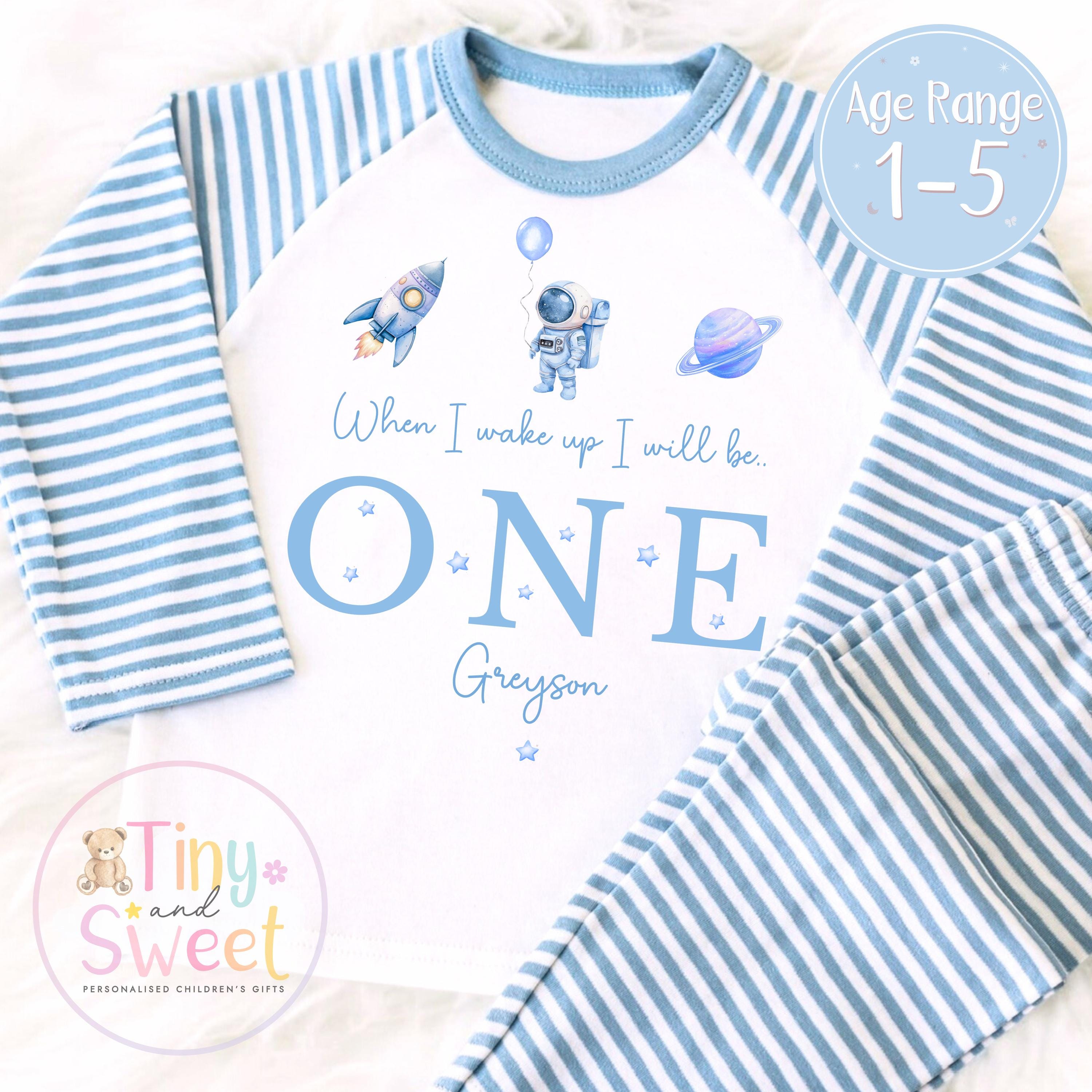 Personalised Toddler Baby Pyjamas, When i wake up i&