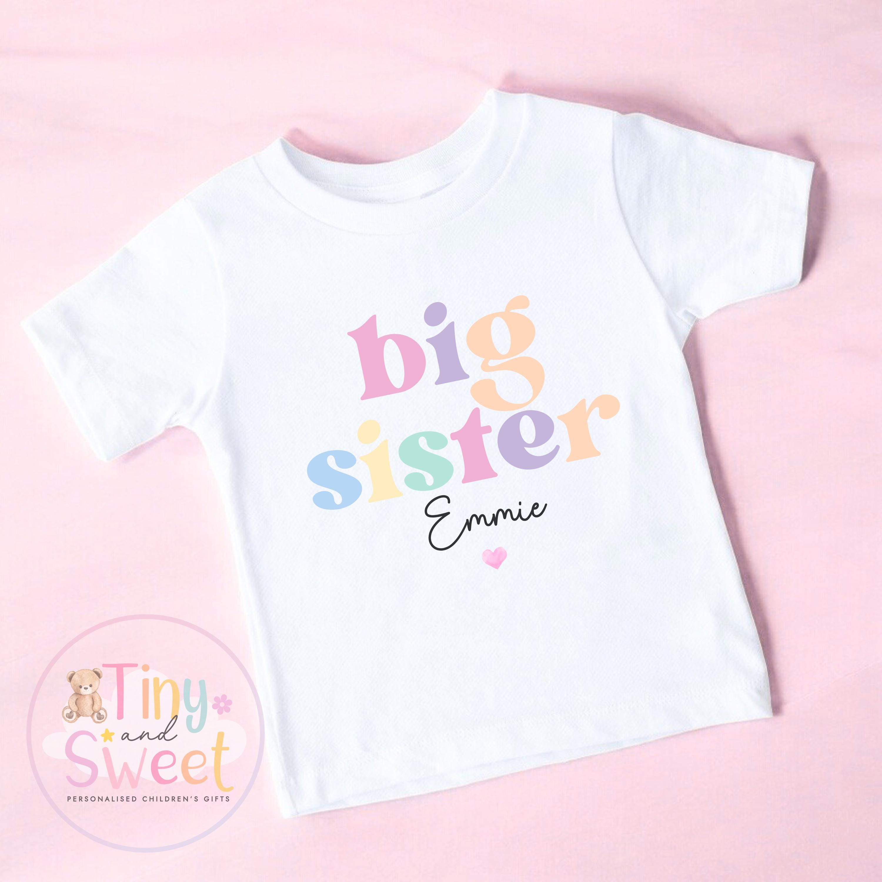 Big Sister TShirt, Big Sister, Pastel Big Sister T Shirt, Big Sister Top, Big Sister Gift, Pregnancy Announcement, Little Sister T Shirt