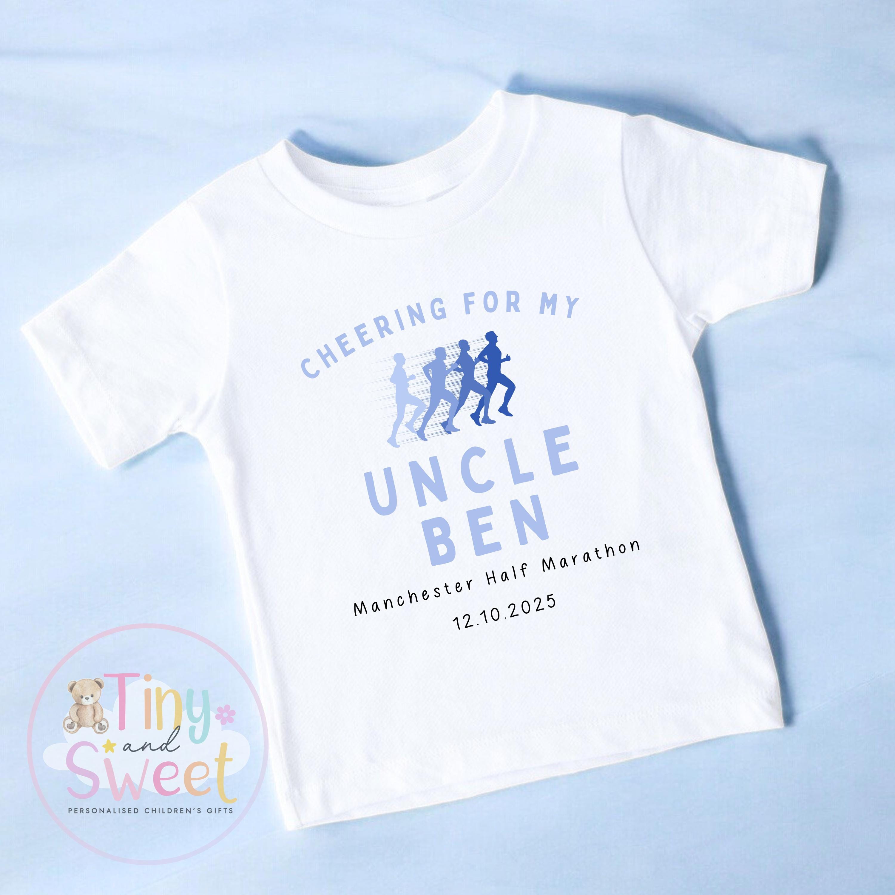 Cheering for Daddy T Shirt, Kids Marathon T Shirt, Marathon Supporters Tshirt, Cheering for Mummy, Manchester Marathon