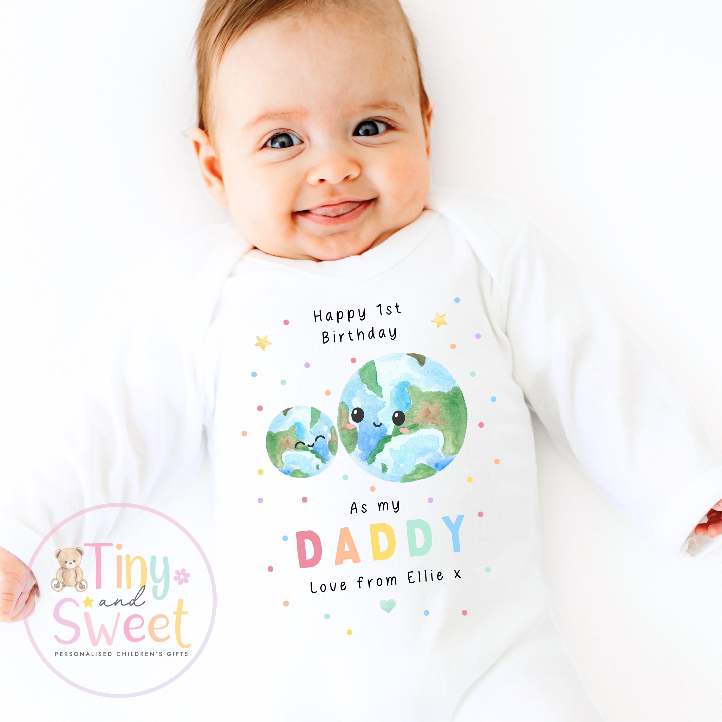 Happy Birthday Daddy, 1st Birthday as My Daddy, New Dad Gift, Dad Birthday, Daddy Birthday, Sleepsuit Babygrow Bodysuit Dad Birthday