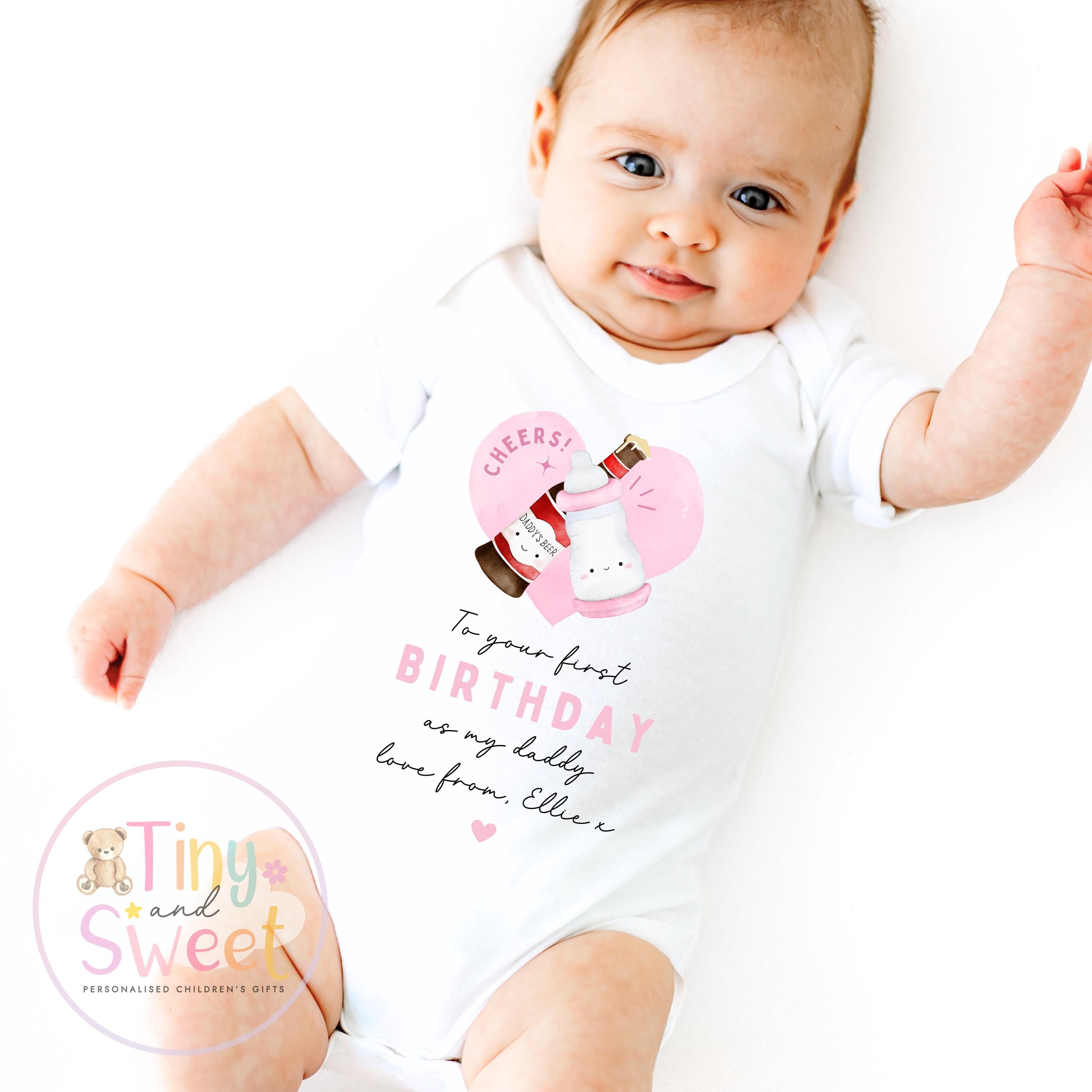 Happy Birthday Daddy, 1st Birthday as My Daddy, Cheers, New Dad Gift, Dad Birthday, Daddy Birthday, Sleepsuit Babygrow Bodysuit Dad Birthday