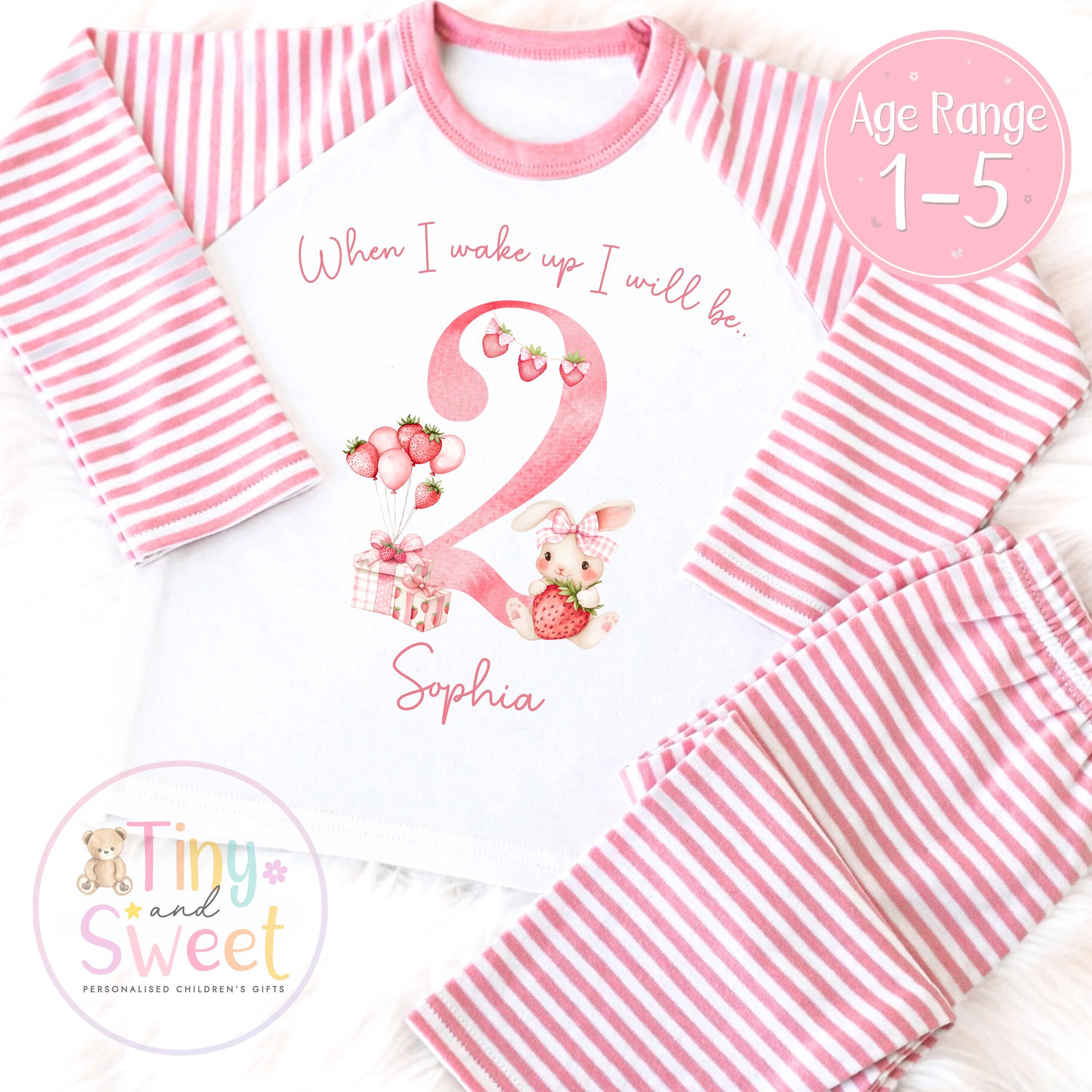 Personalised Toddler Baby Pyjamas, Berry First, When i wake up i&