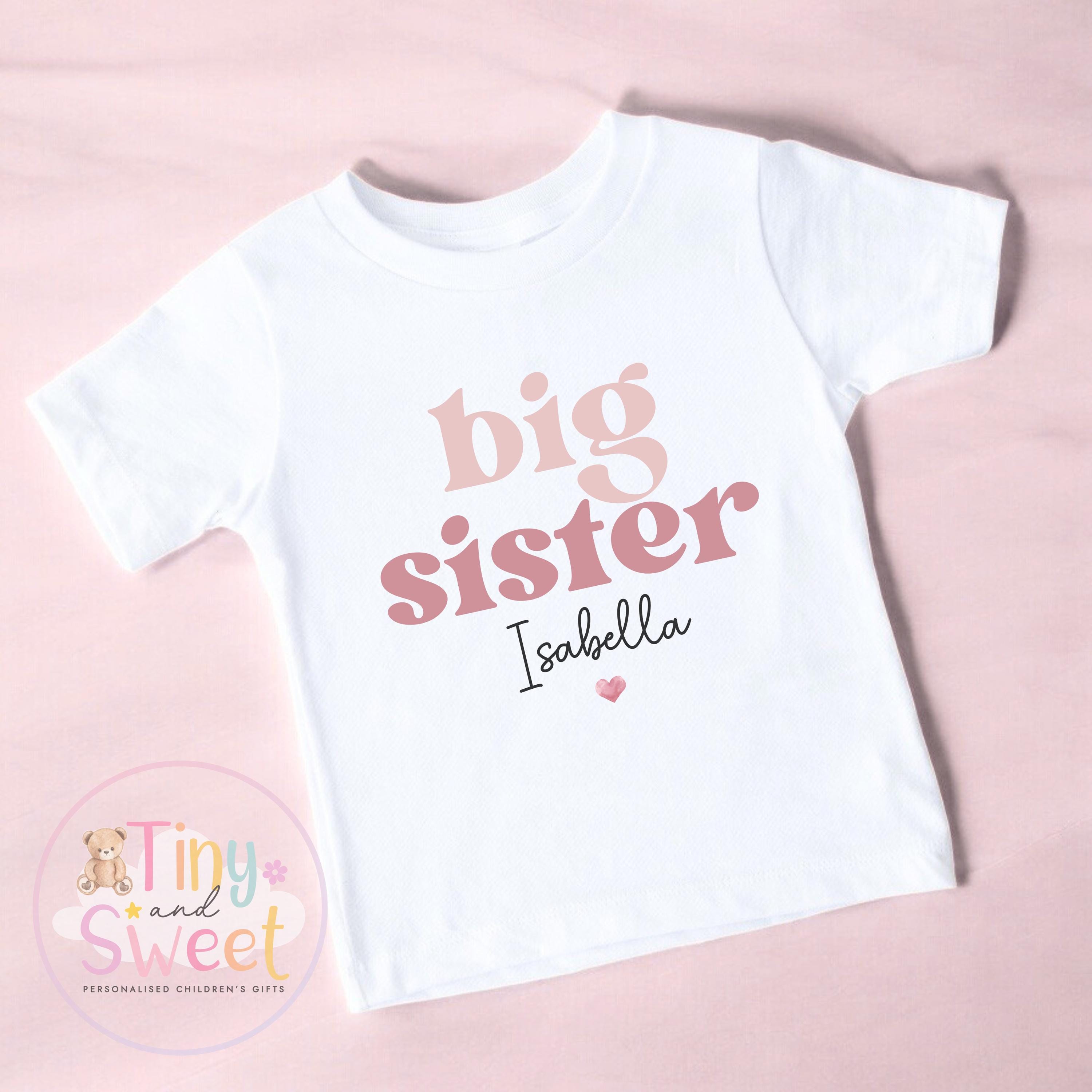 Big Sister TShirt, Big Sister, Pastel Big Sister T Shirt, Big Sister Top, Big Sister Gift, Pregnancy Announcement, Little Sister T Shirt
