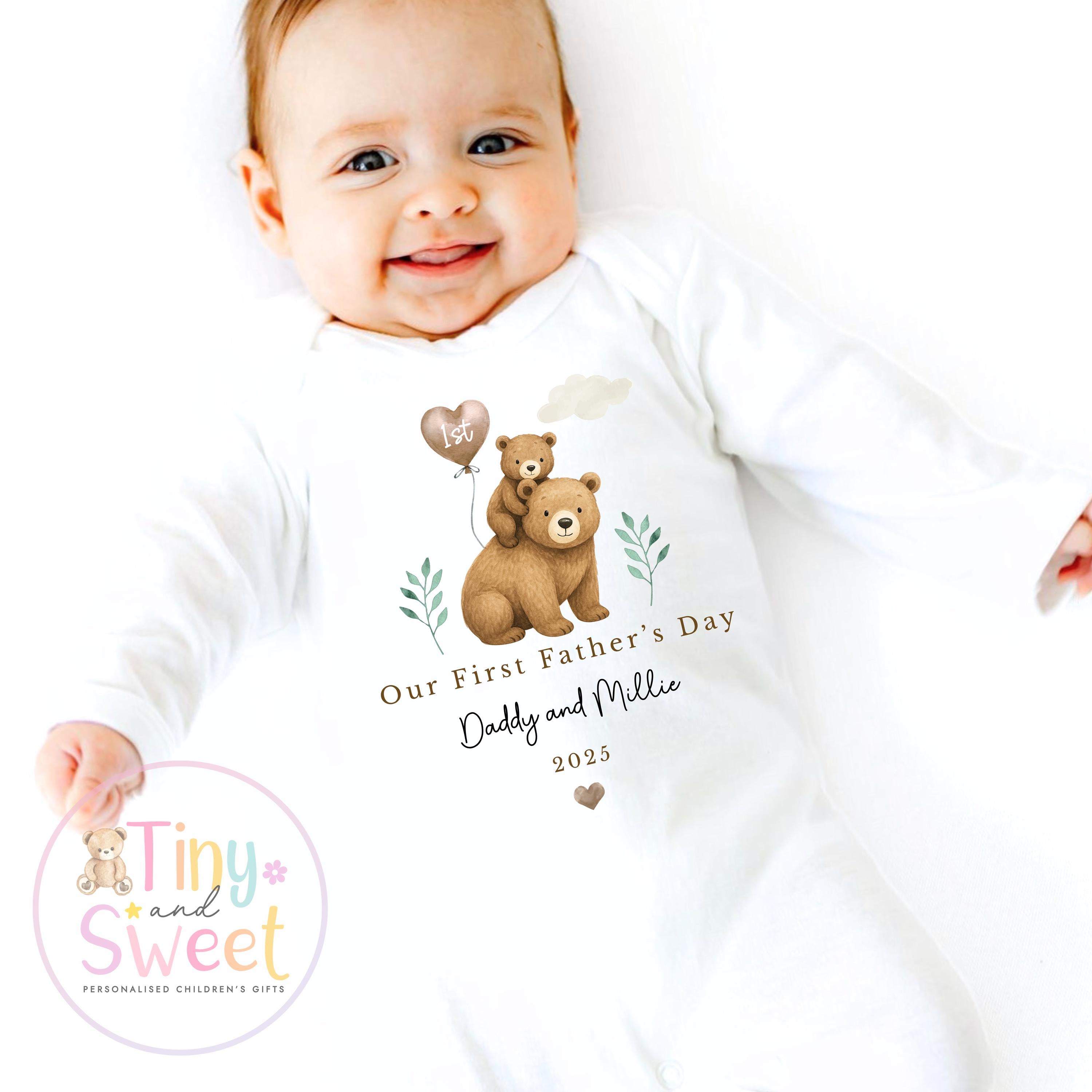 Fathers Day Sleepsuit, 1st Fathers Day As My Daddy, New Dad Gift, Fathers Day, 1st Fathers Day Babygrow, Sleepsuit Babygrow Bodysuit, Dad