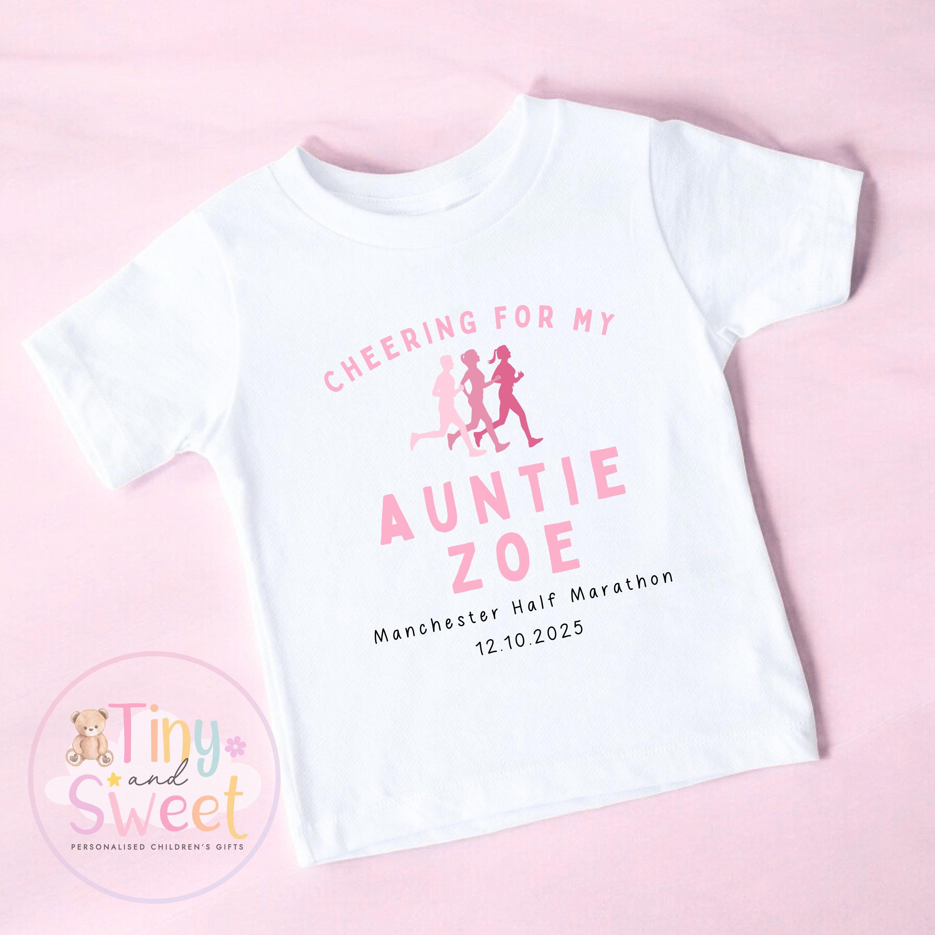 Cheering for Daddy T Shirt, Kids Marathon T Shirt, Marathon Supporters Tshirt, Cheering for Mummy, Manchester Marathon