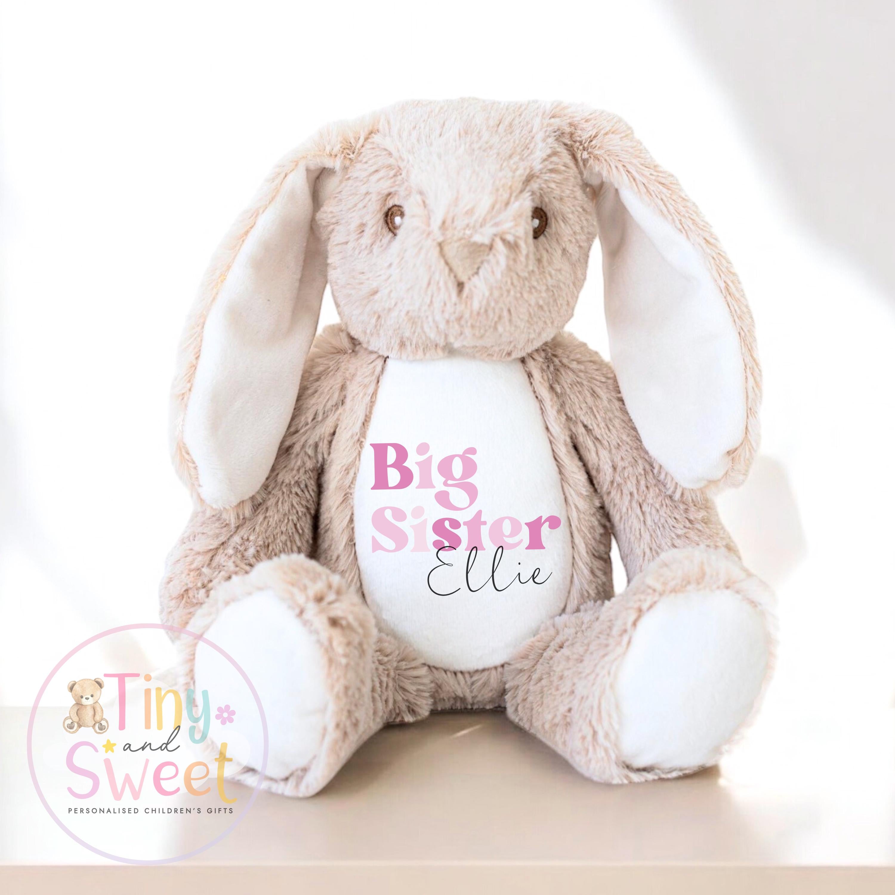 Personalised Big Sister Gift, Big Sister Announcement, New Baby Soft Toy, New baby gift, Newborn Gift, Baby Keepsake, Baby shower gift