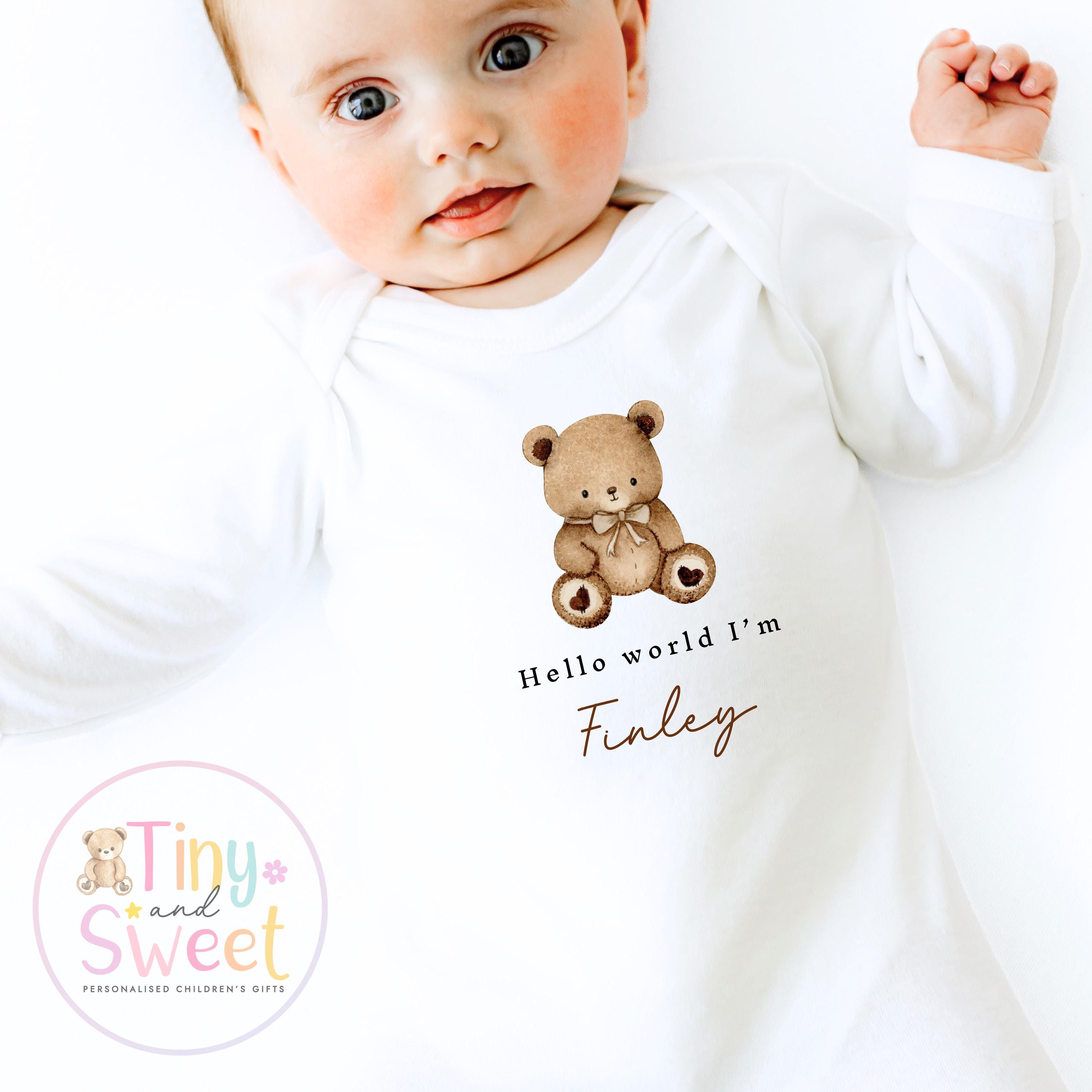 Personalised Baby Sleepsuit, New Baby Sleepsuit, Name Reveal, Welcome To The World Vest, New Girl Gift, New Baby Gift, Coming Home Outfit