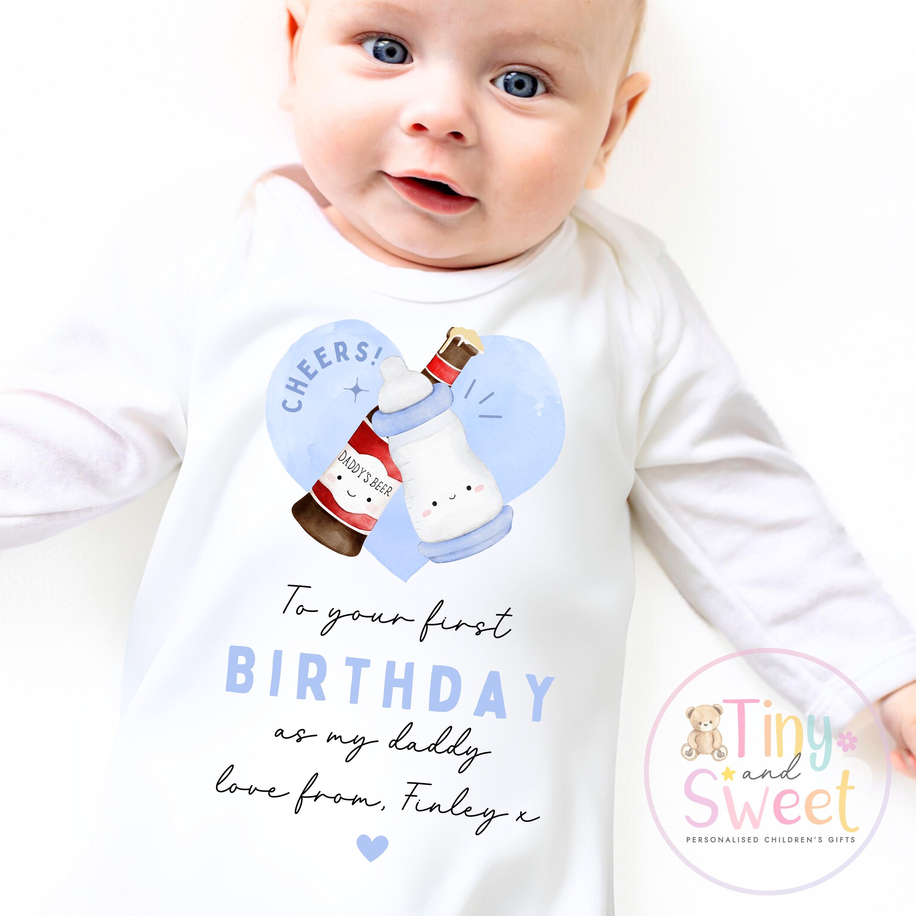 Happy Birthday Daddy, 1st Birthday as My Daddy, Cheers, New Dad Gift, Dad Birthday, Daddy Birthday, Sleepsuit Babygrow Bodysuit Dad Birthday