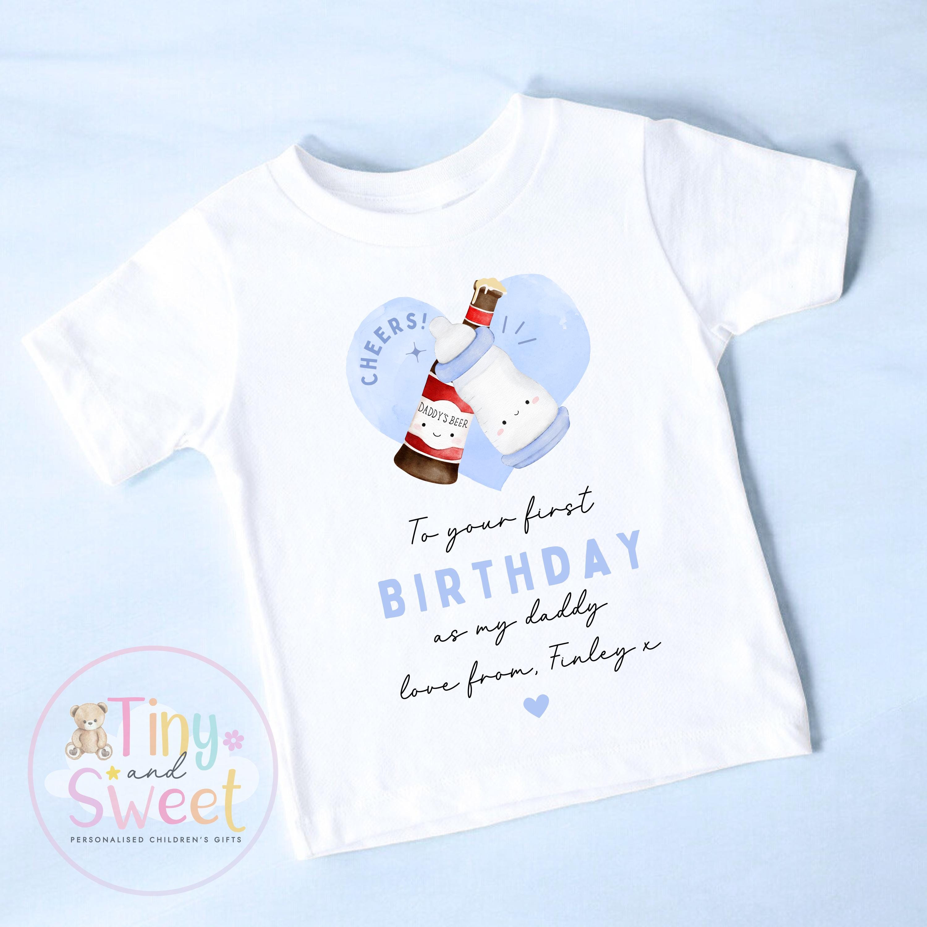 Happy Birthday Daddy, 1st Birthday as My Daddy, Cheers, New Dad Gift, Dad Birthday, Daddy Birthday, Sleepsuit Babygrow Bodysuit Dad Birthday