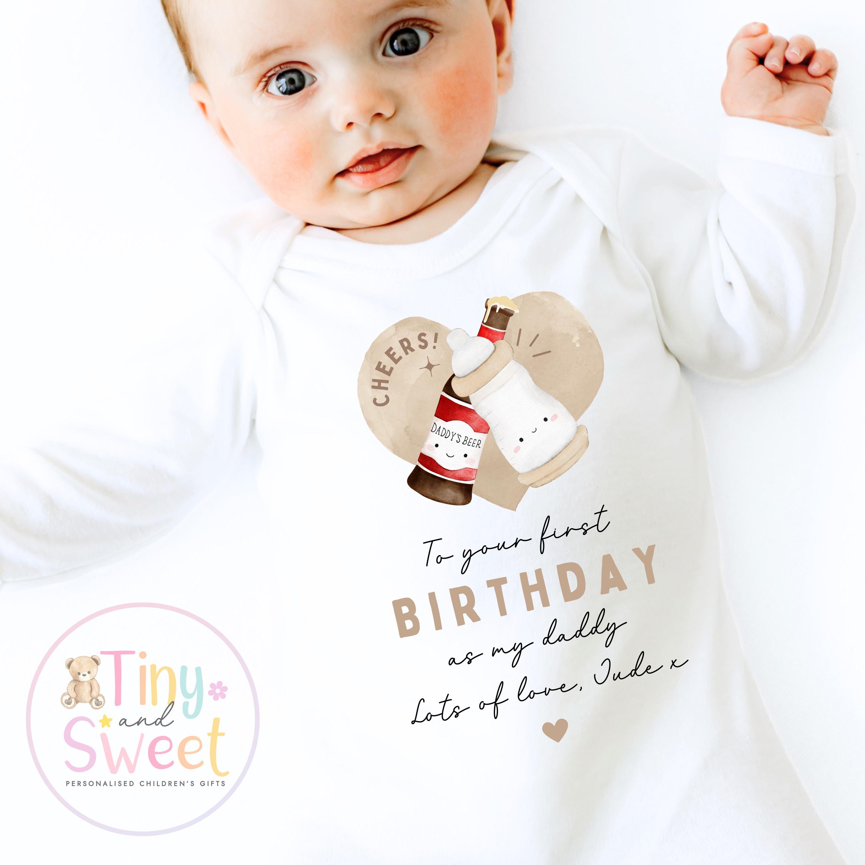 Happy Birthday Daddy, 1st Birthday as My Daddy, Cheers, New Dad Gift, Dad Birthday, Daddy Birthday, Sleepsuit Babygrow Bodysuit Dad Birthday