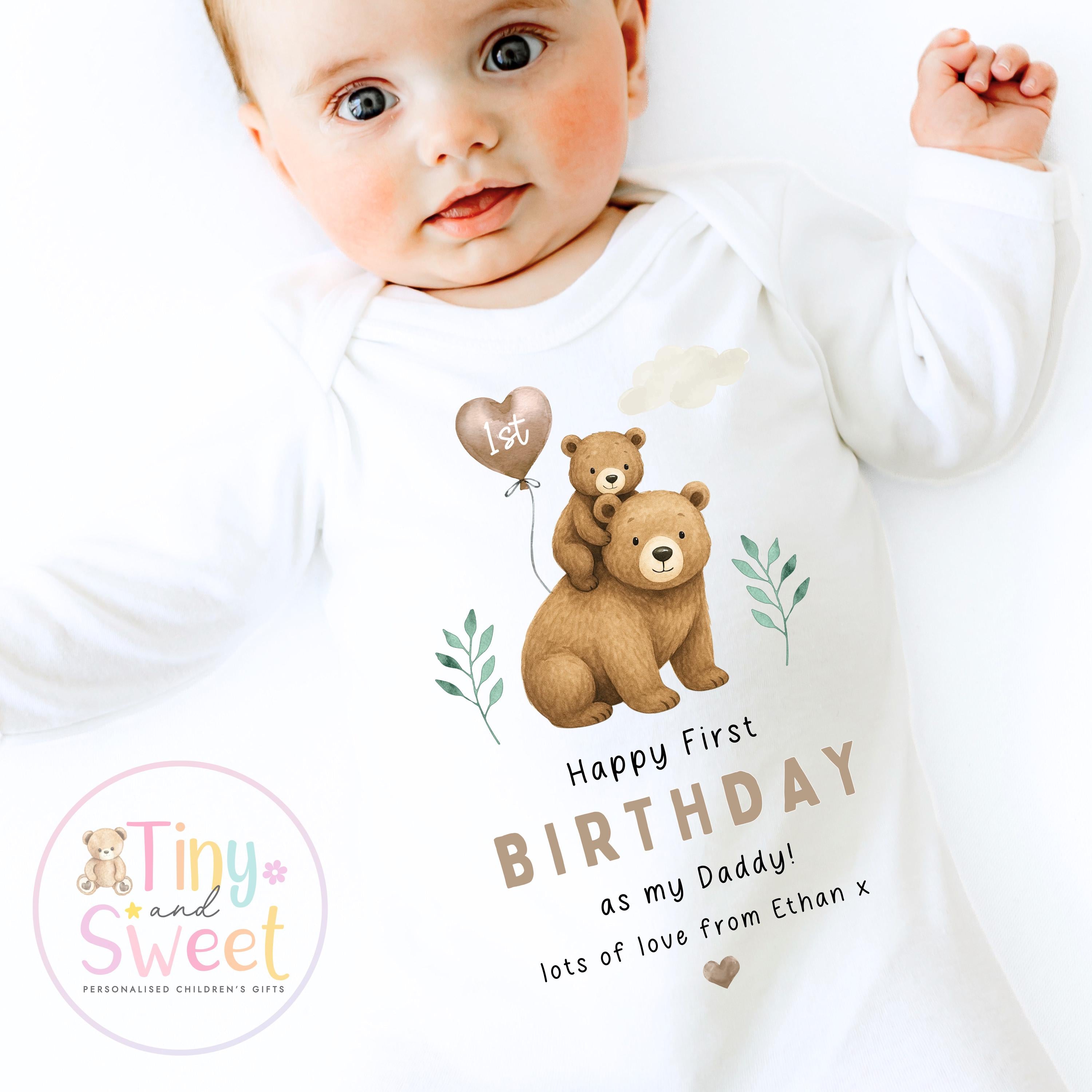 Happy Birthday Daddy, 1st Birthday as My Daddy, Cheers, New Dad Gift, Dad Birthday, Daddy Birthday, Sleepsuit Babygrow Bodysuit Dad Birthday