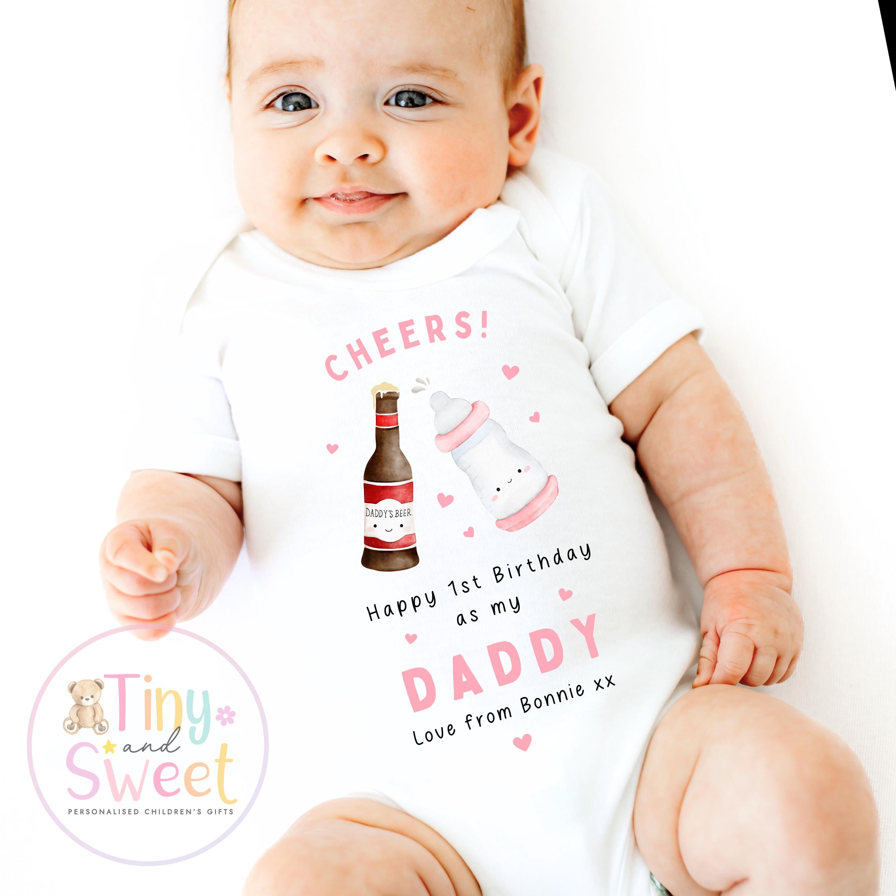Happy Birthday Daddy, 1st Birthday as My Daddy, Cheers, New Dad Gift, Dad Birthday, Daddy Birthday, Sleepsuit Babygrow Bodysuit Dad Birthday