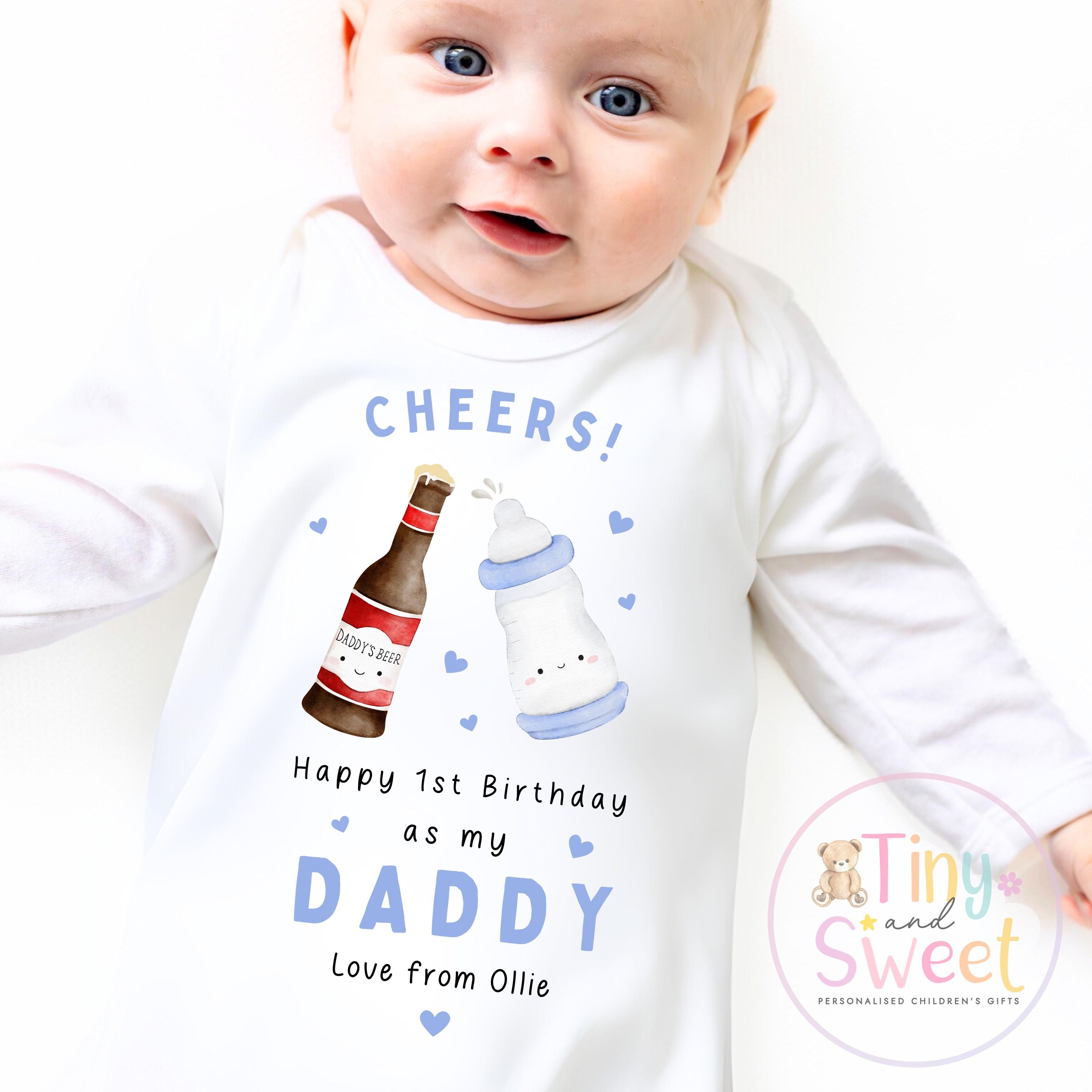 Happy Birthday Daddy, 1st Birthday as My Daddy, Cheers, New Dad Gift, Dad Birthday, Daddy Birthday, Sleepsuit Babygrow Bodysuit Dad Birthday