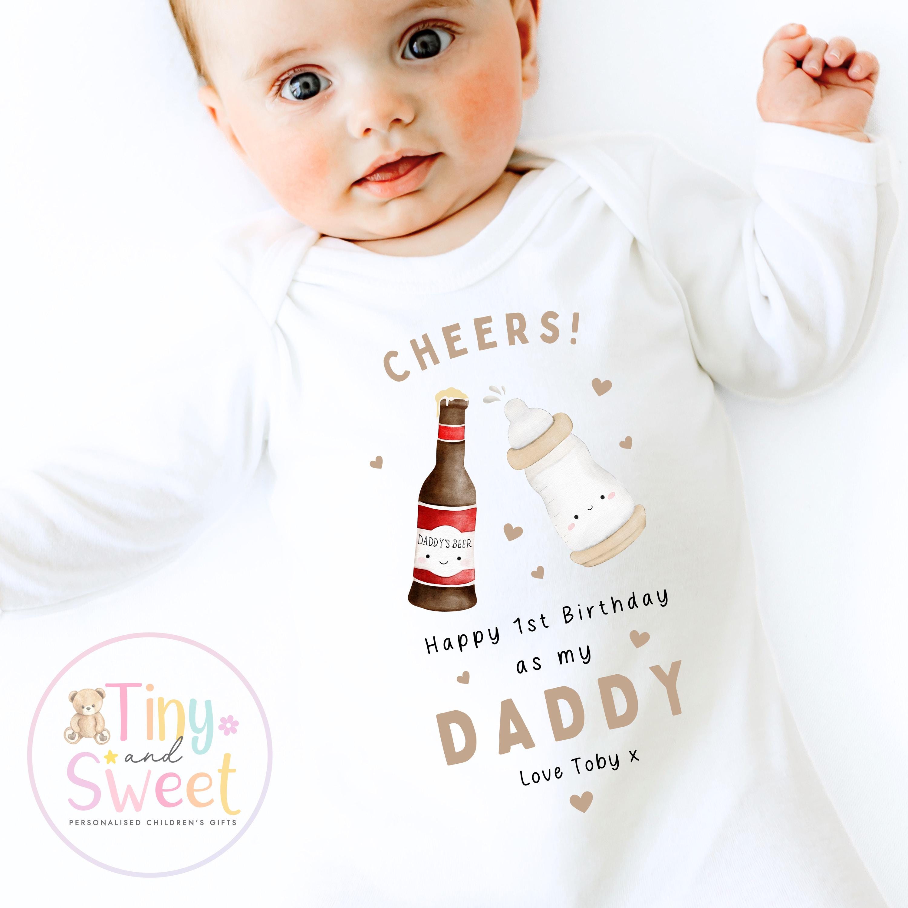 Happy Birthday Daddy, 1st Birthday as My Daddy, Cheers, New Dad Gift, Dad Birthday, Daddy Birthday, Sleepsuit Babygrow Bodysuit Dad Birthday