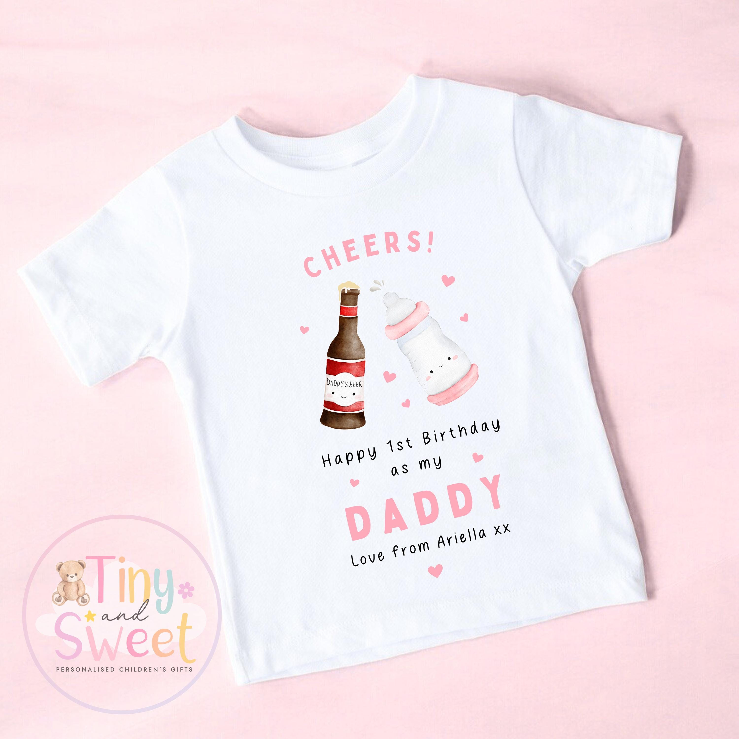 Happy Birthday Daddy, 1st Birthday as My Daddy, Cheers, New Dad Gift, Dad Birthday, Daddy Birthday, Sleepsuit Babygrow Bodysuit Dad Birthday