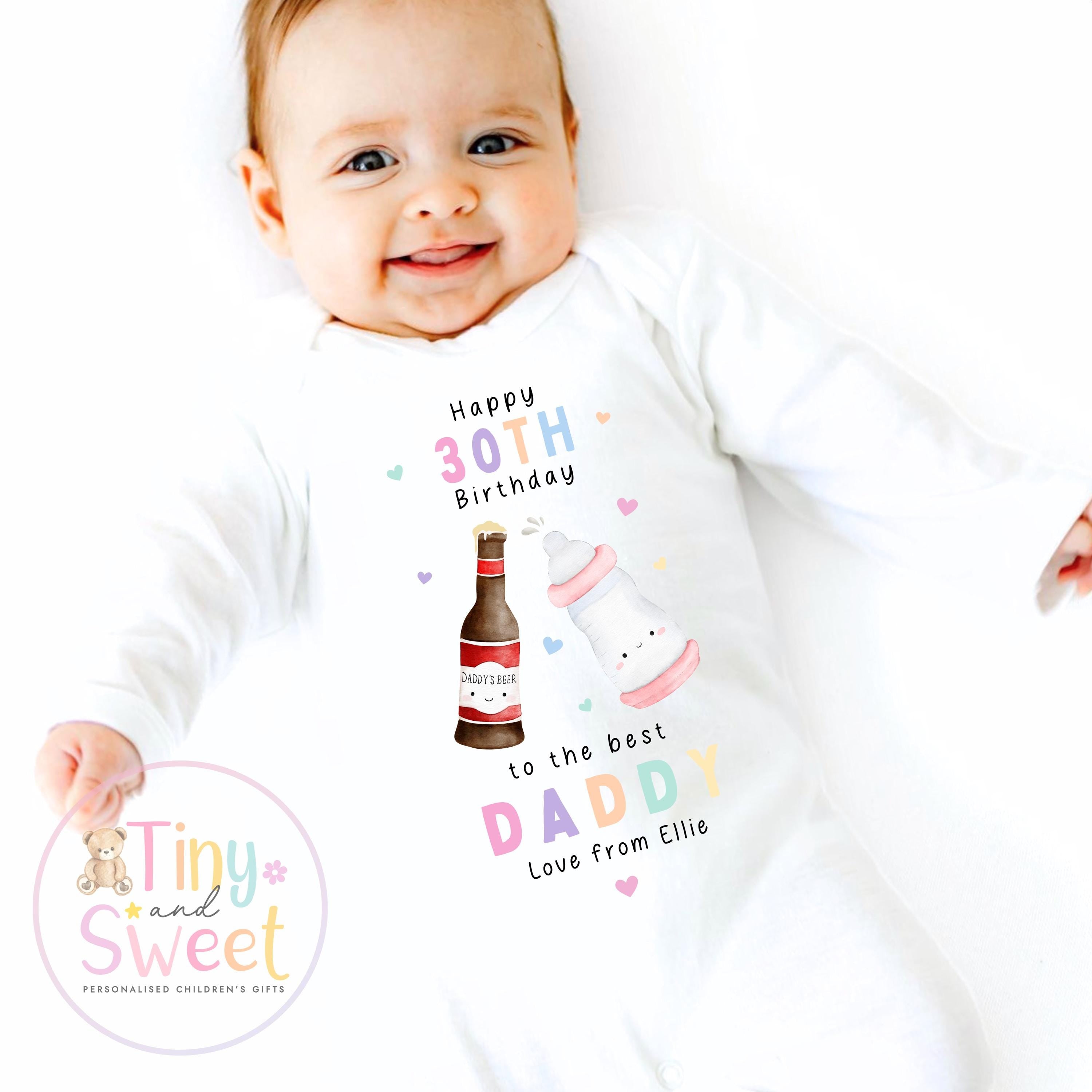 Happy Birthday Daddy, Happy 30th Birthday Daddy, 40th Birthday Daddy, Dad Birthday, Daddy Birthday, Sleepsuit Babygrow Bodysuit Dad Birthday