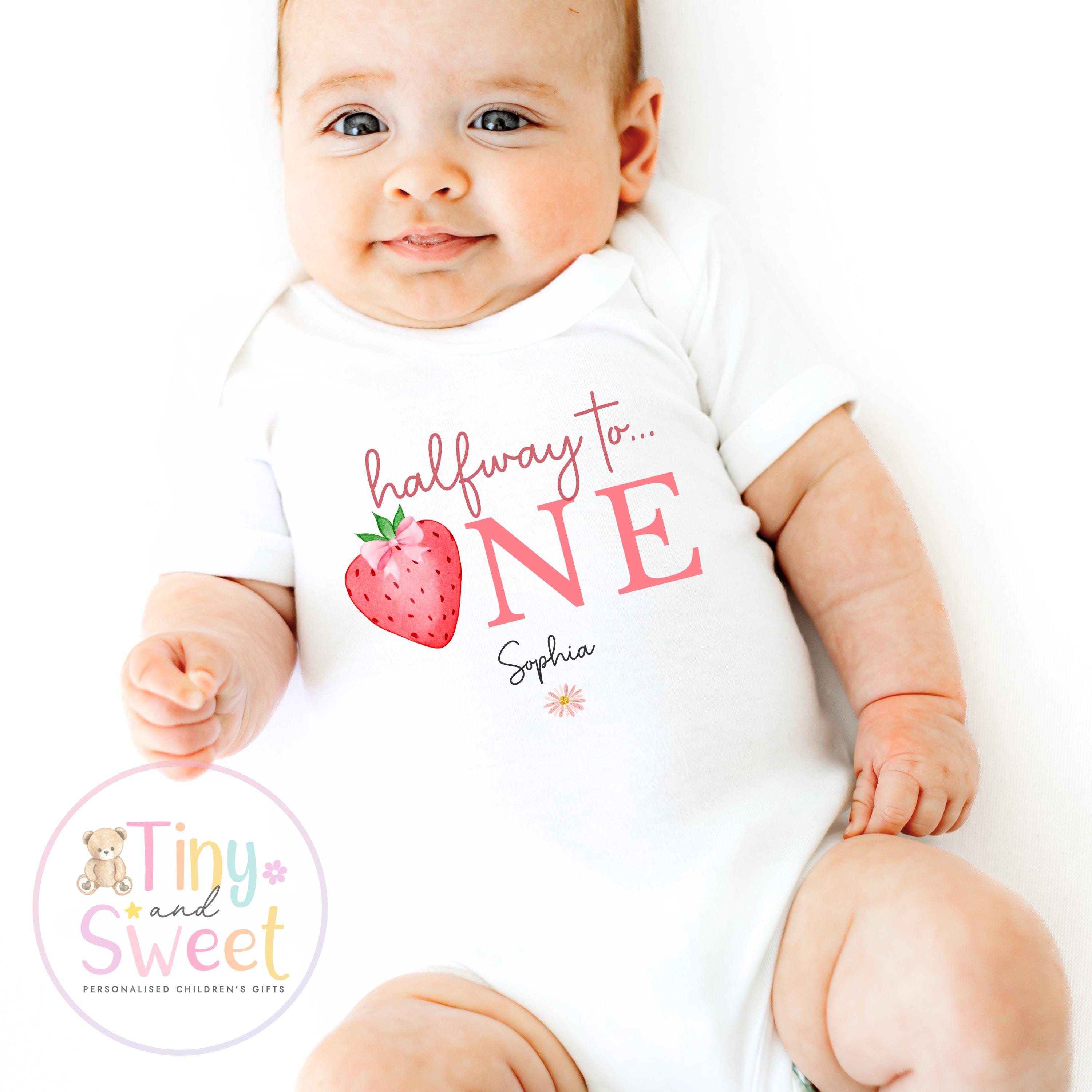 Half way to one t shirt, half birthday sleepsuits, Half Way To One Bodysuit, half birthday t shirt, 6 month birthday, half birthday