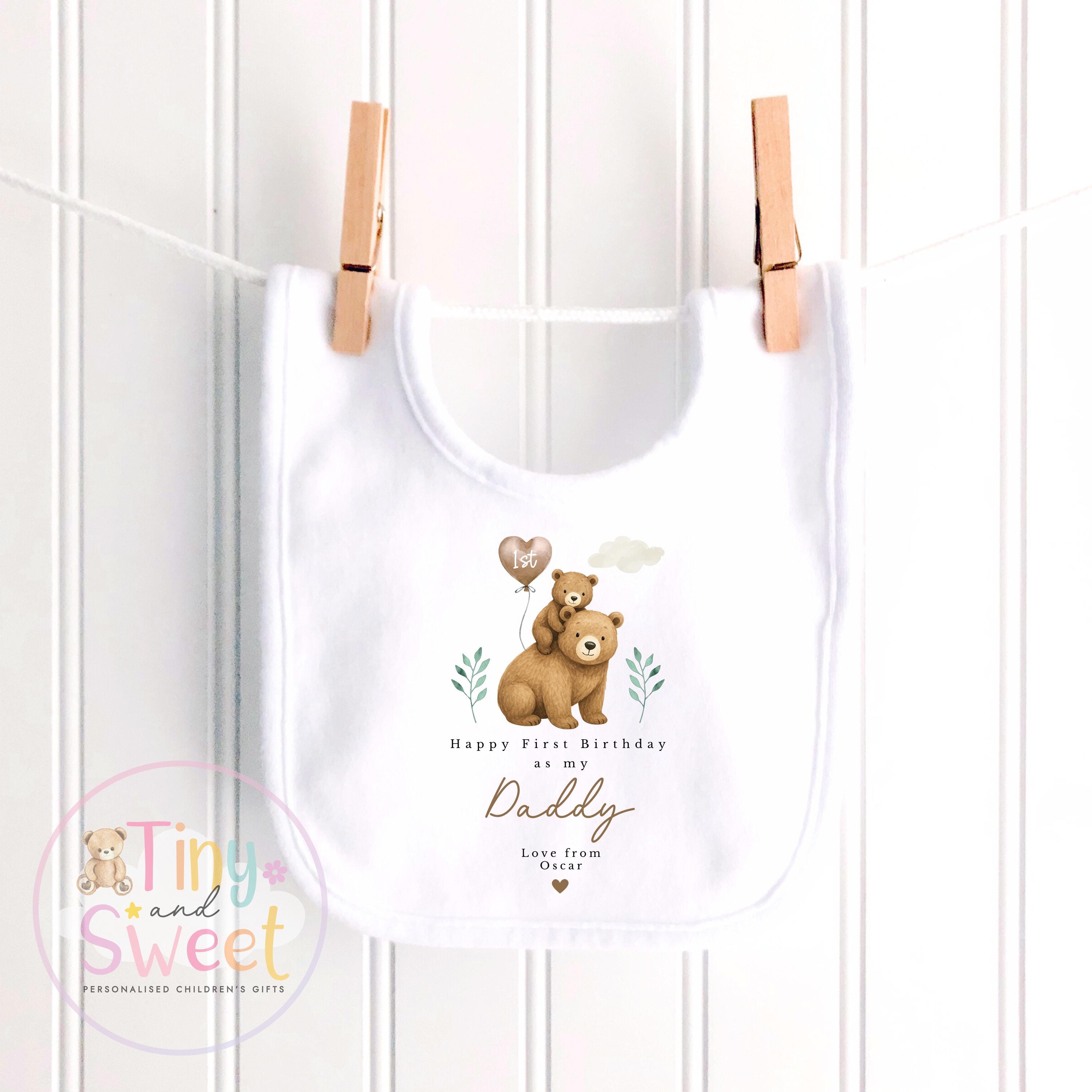 Happy First Birthday As My Daddy Sleepsuit - 1st Birthday As Daddy - Personalised Baby Boy Girl Gift - New Dad Present from Baby