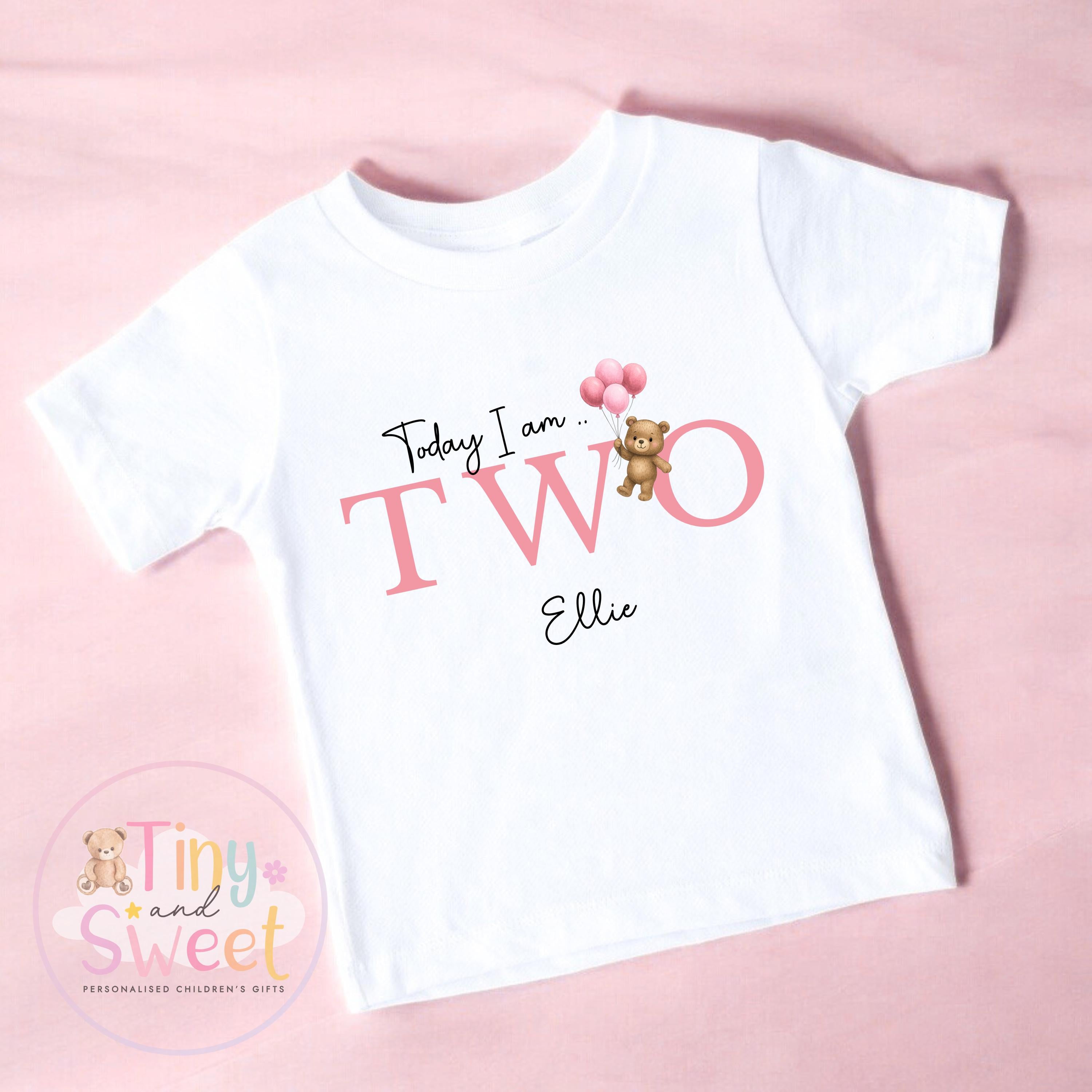 Personalised Teddy Bear Birthday T-shirt, 1st Birthday T Shirt, Teddy Bear 1st Birthday T Shirt, 2nd Birthday, 3rd Birthday