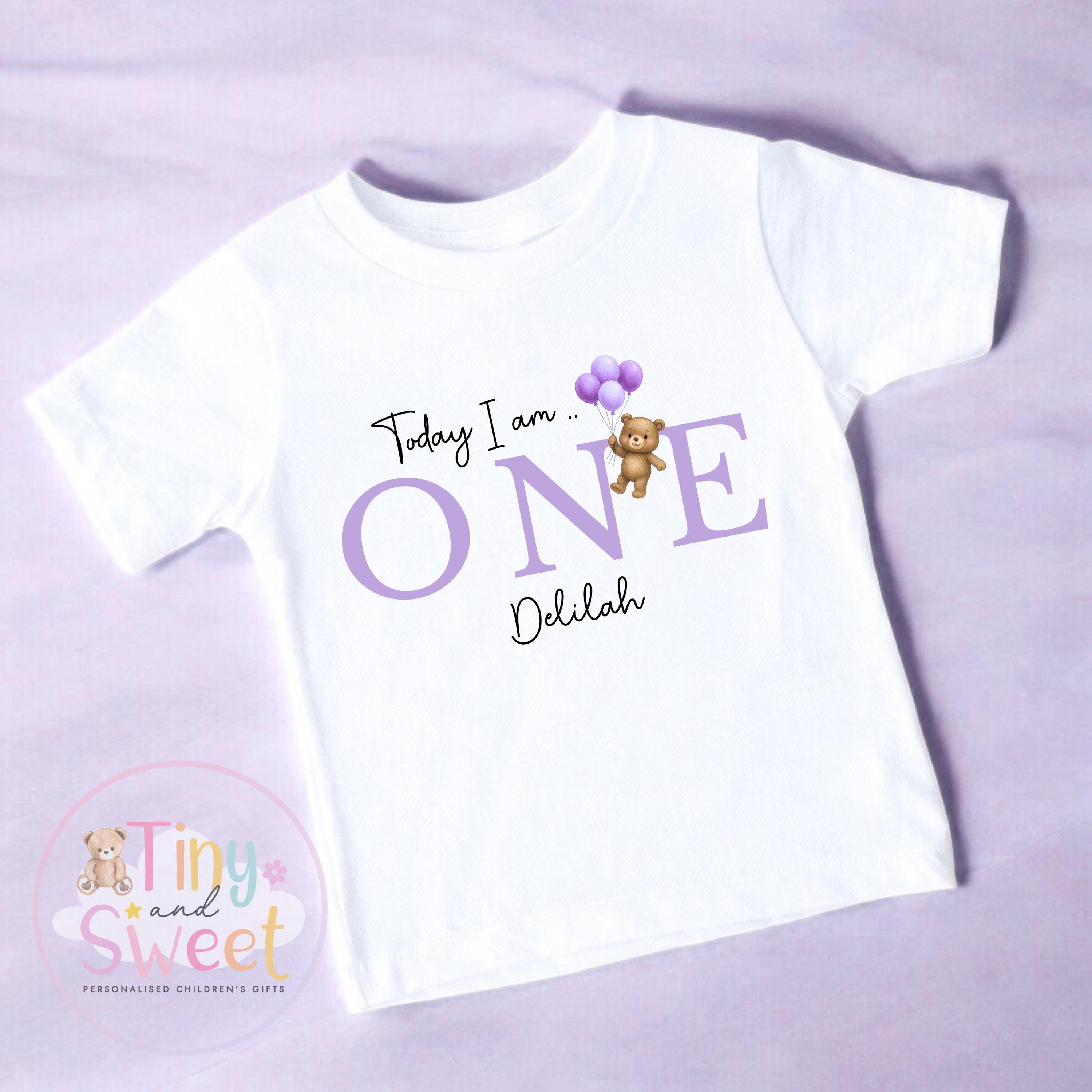 Personalised Teddy Bear Birthday T-shirt, 1st Birthday T Shirt, Teddy Bear 1st Birthday T Shirt, 2nd Birthday, 3rd Birthday