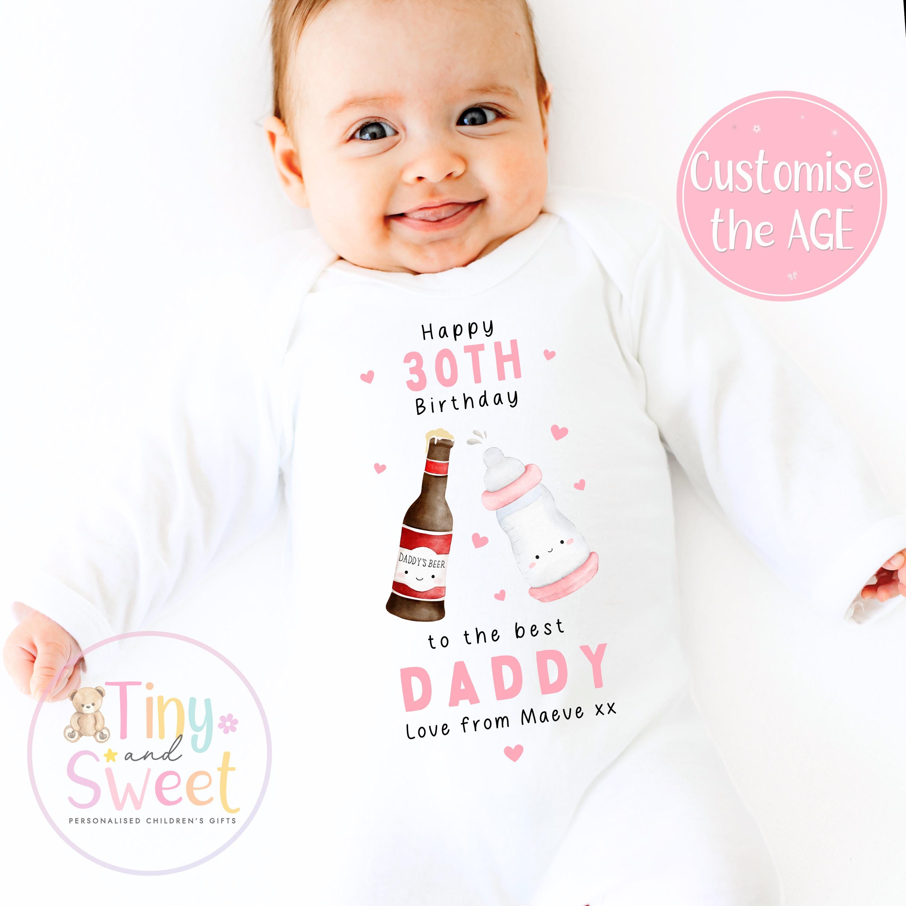 Happy Birthday Daddy, Happy 30th Birthday Daddy, 40th Birthday Daddy, Dad Birthday, Daddy Birthday, Sleepsuit Babygrow Bodysuit Dad Birthday