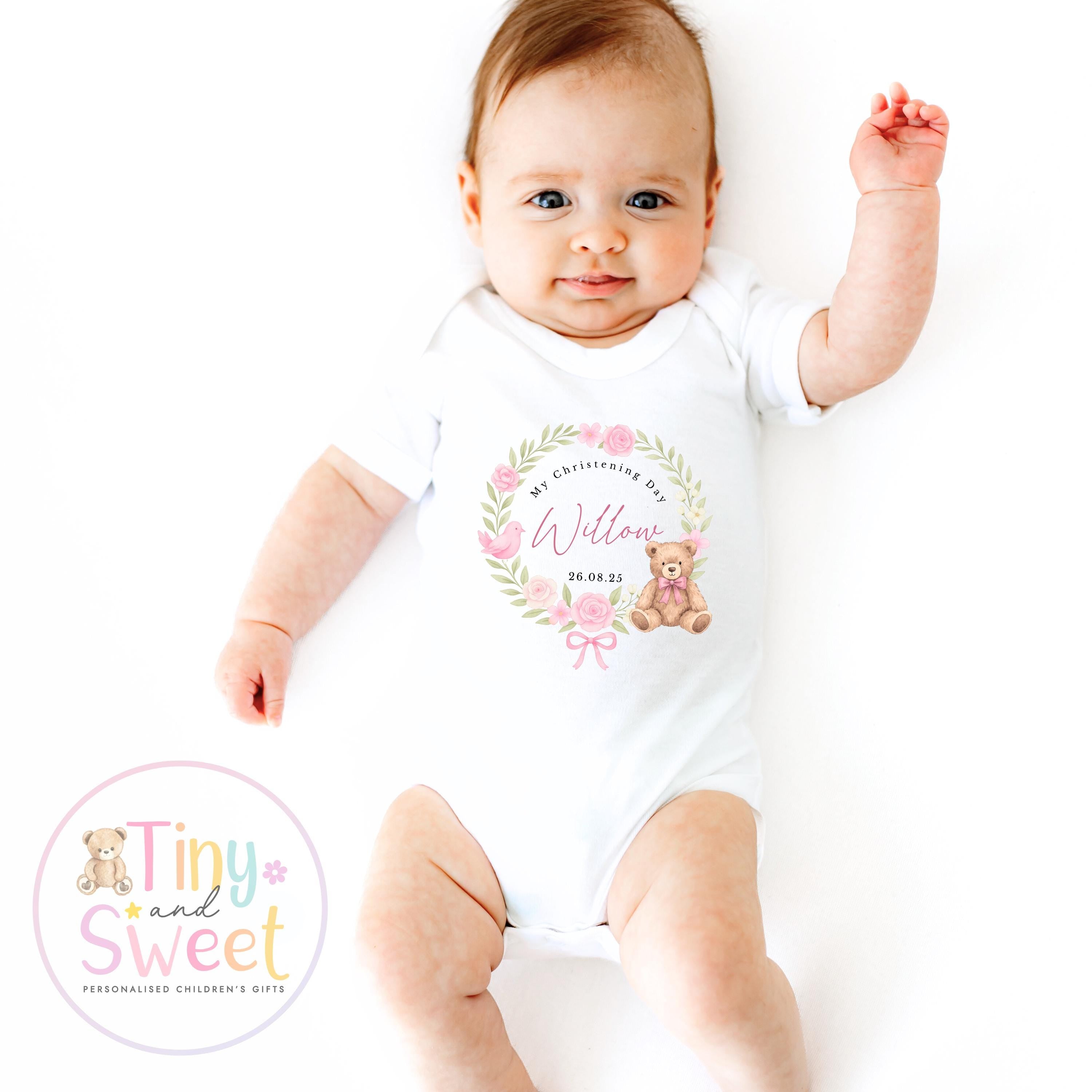 Personalised My Christening Day Sleepsuit, Custom Baby Grow for Baptism, Naming Day or Christening Gift, Christening outfit, Baptism outfit